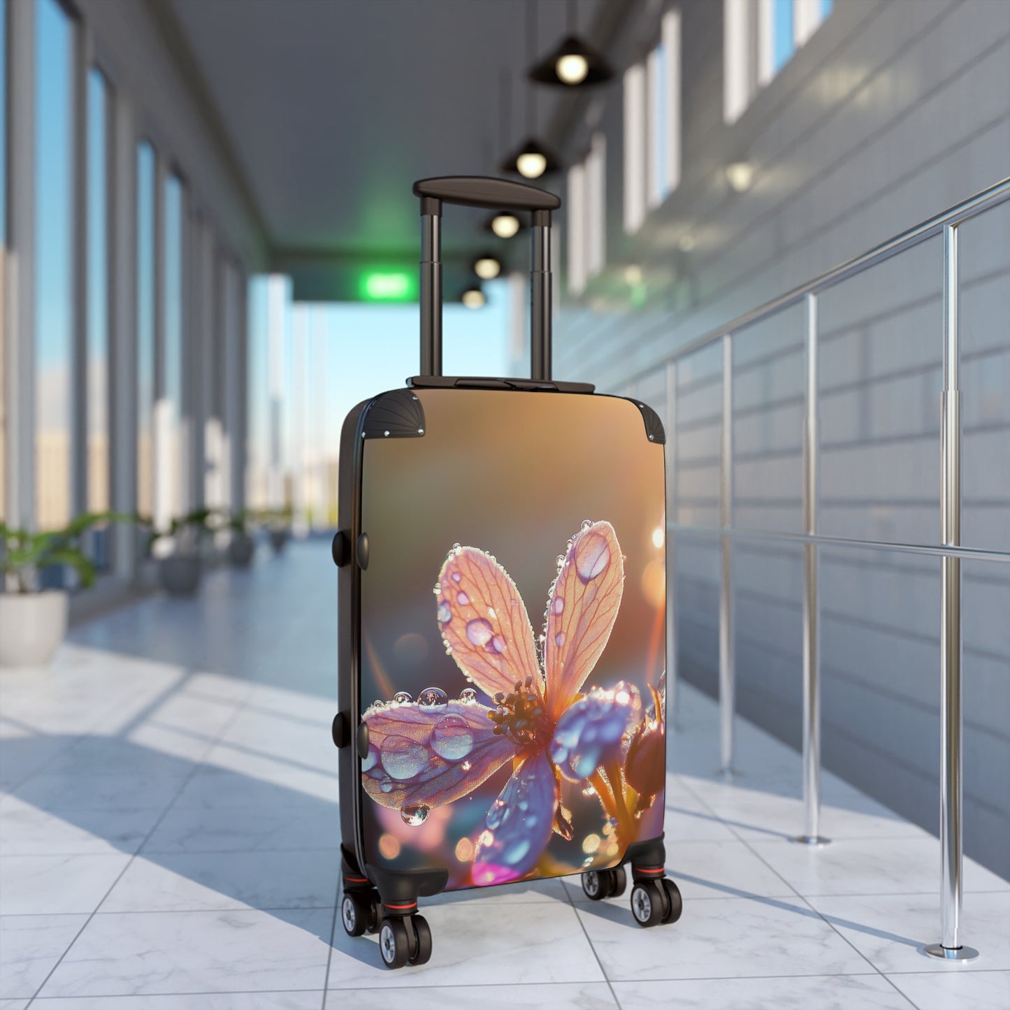Nature Flowers Floral Sunshine Dewdrop Art Carry-On Suitcase - Stylish Luggage for Travelers