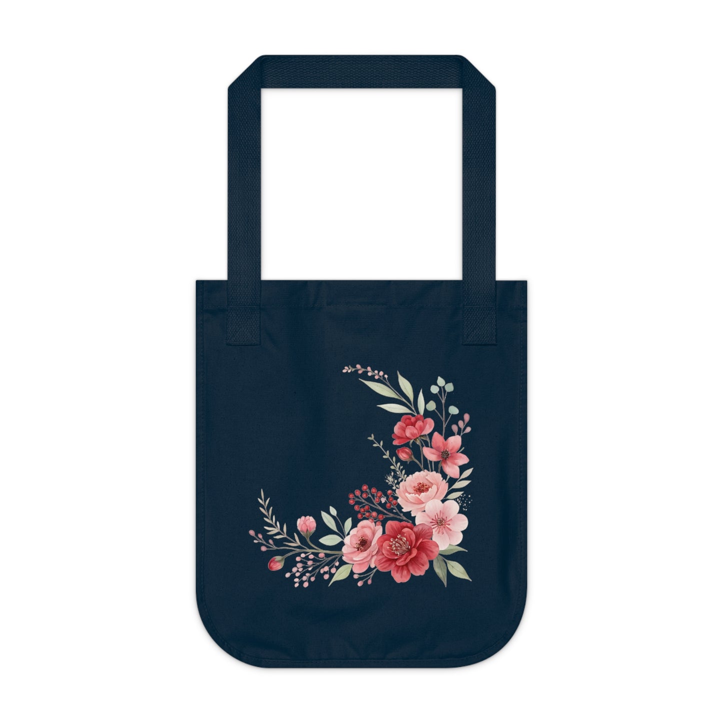 Flowers Frame Floral Organic Canvas Tote Bag - Eco-Friendly Carryall for Everyday Use