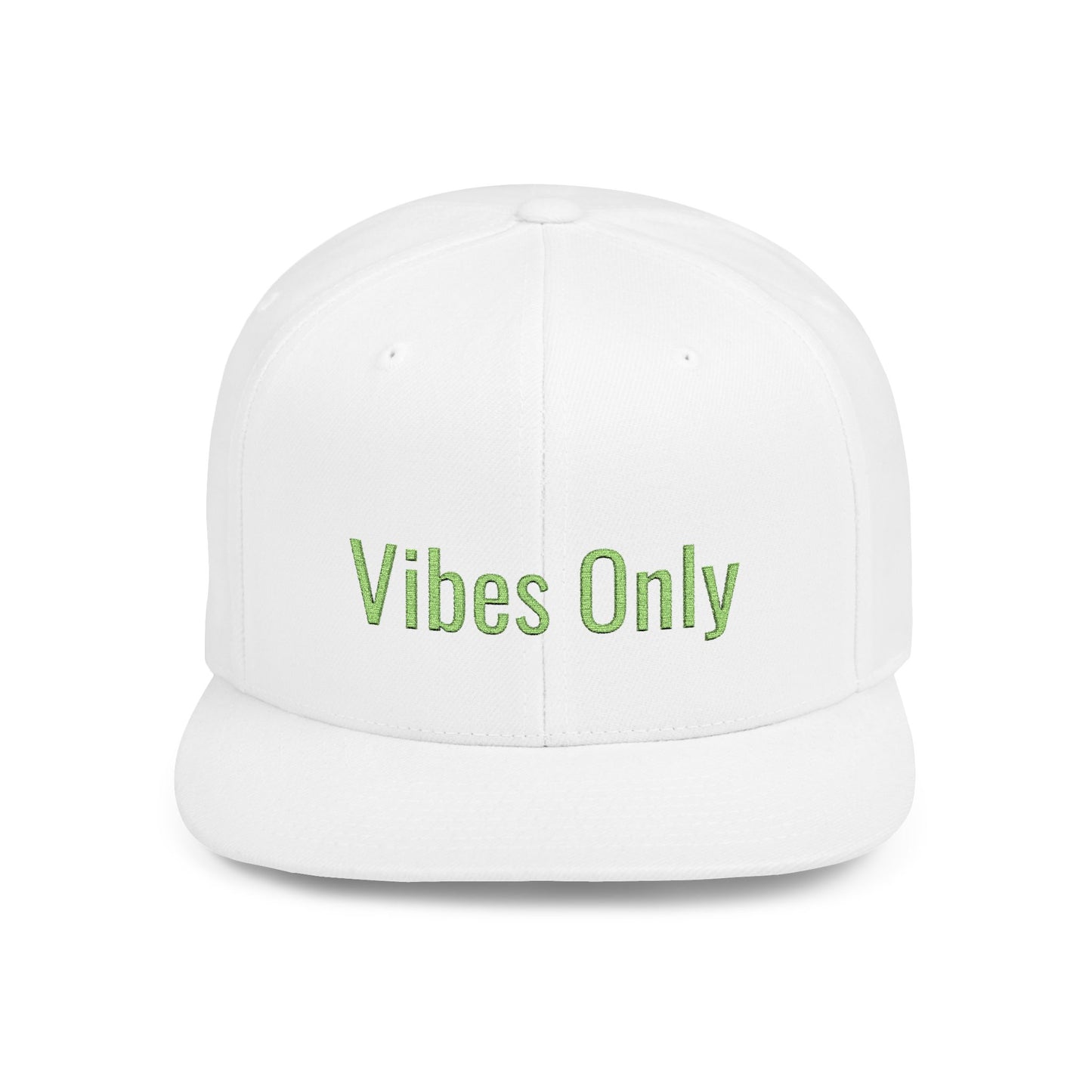 Text Vibes Only Flat Bill Snapback – Lightweight, Custom Fit, Premium Quality
