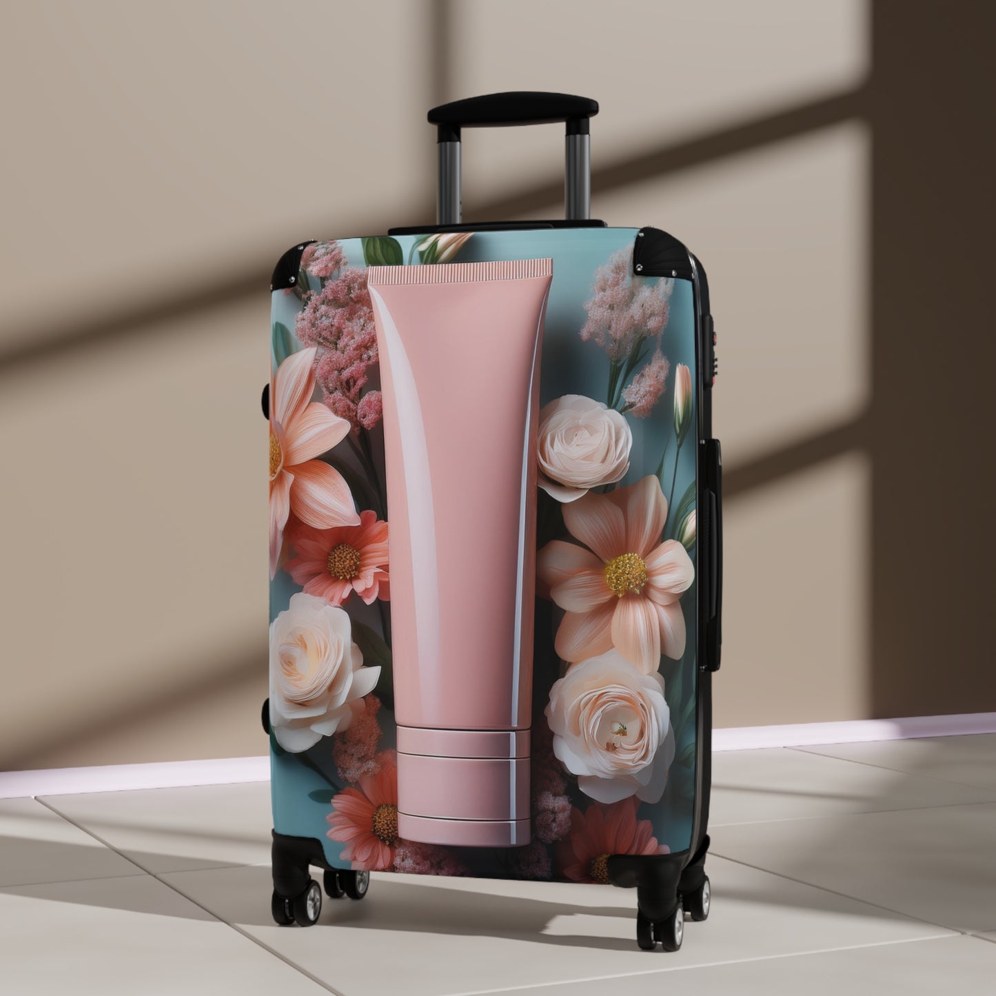 Nature Flowers Floral Pink Lotion Art Carry-On Suitcase - Stylish Luggage for Travelers