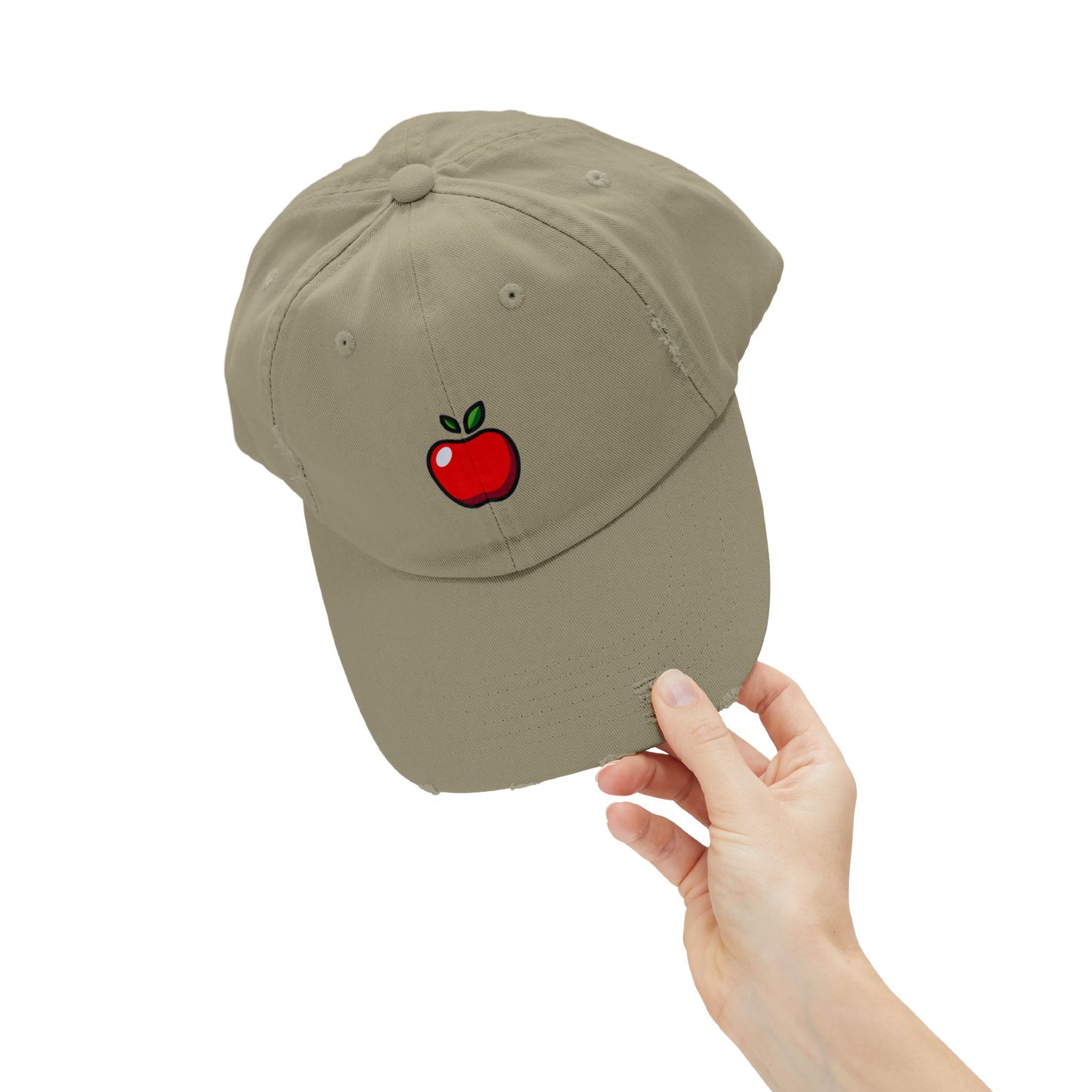 Apple Vintage Distressed Dad Hat Unisex Adjustable Cotton Twill Baseball Cap for Casual Everyday Wear
