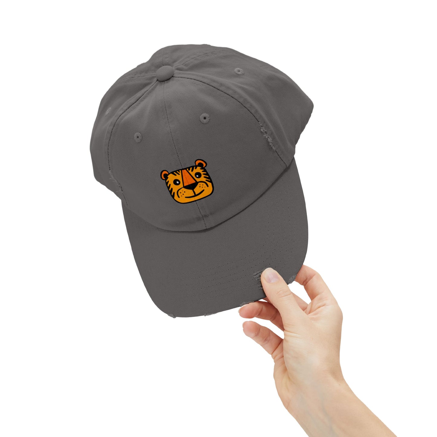 Tiger Vintage Distressed Dad Hat Unisex Adjustable Cotton Twill Baseball Cap for Casual Everyday Wear