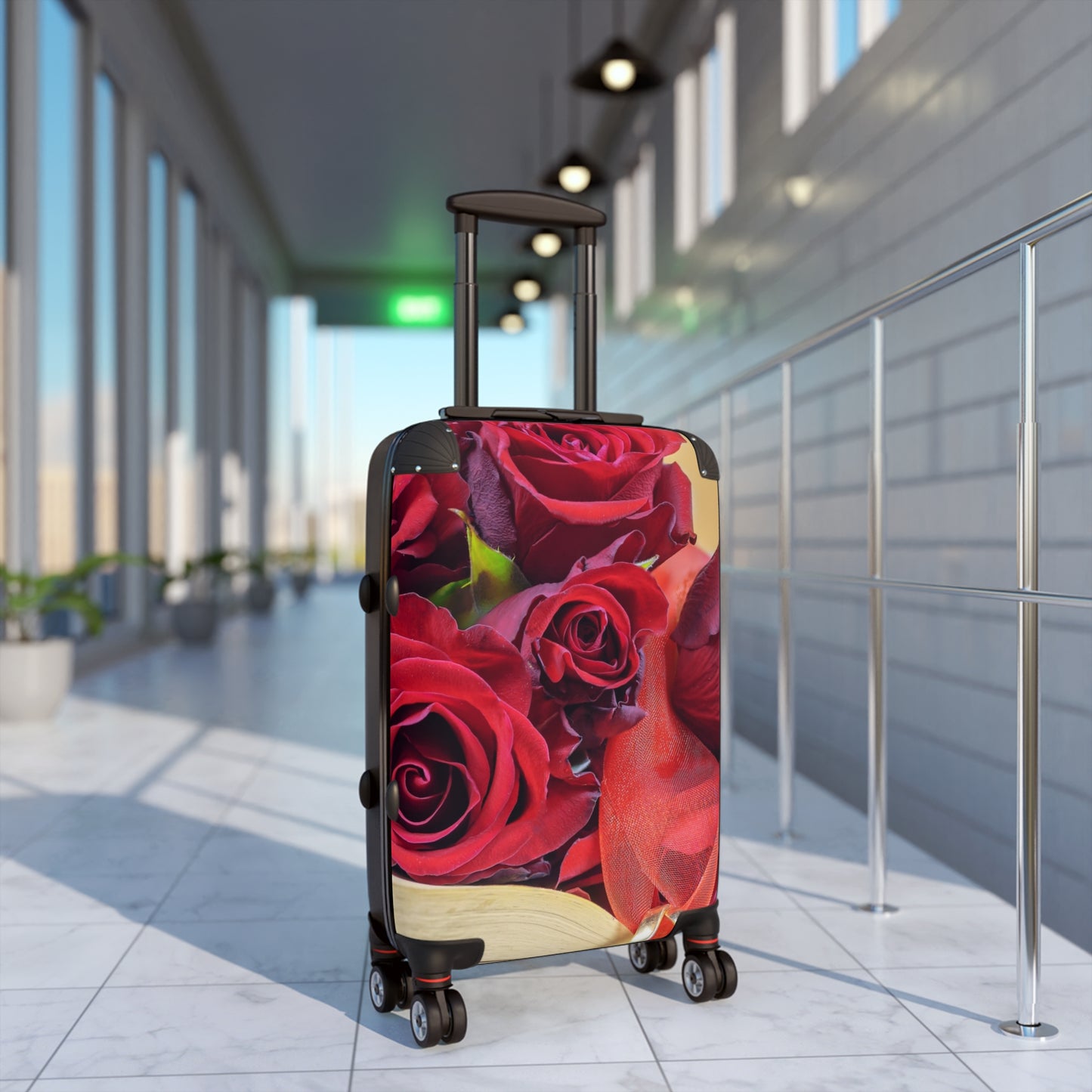 Nature Flowers Floral Red Roses Wedding Art Carry-On Suitcase - Stylish Luggage for Travelers