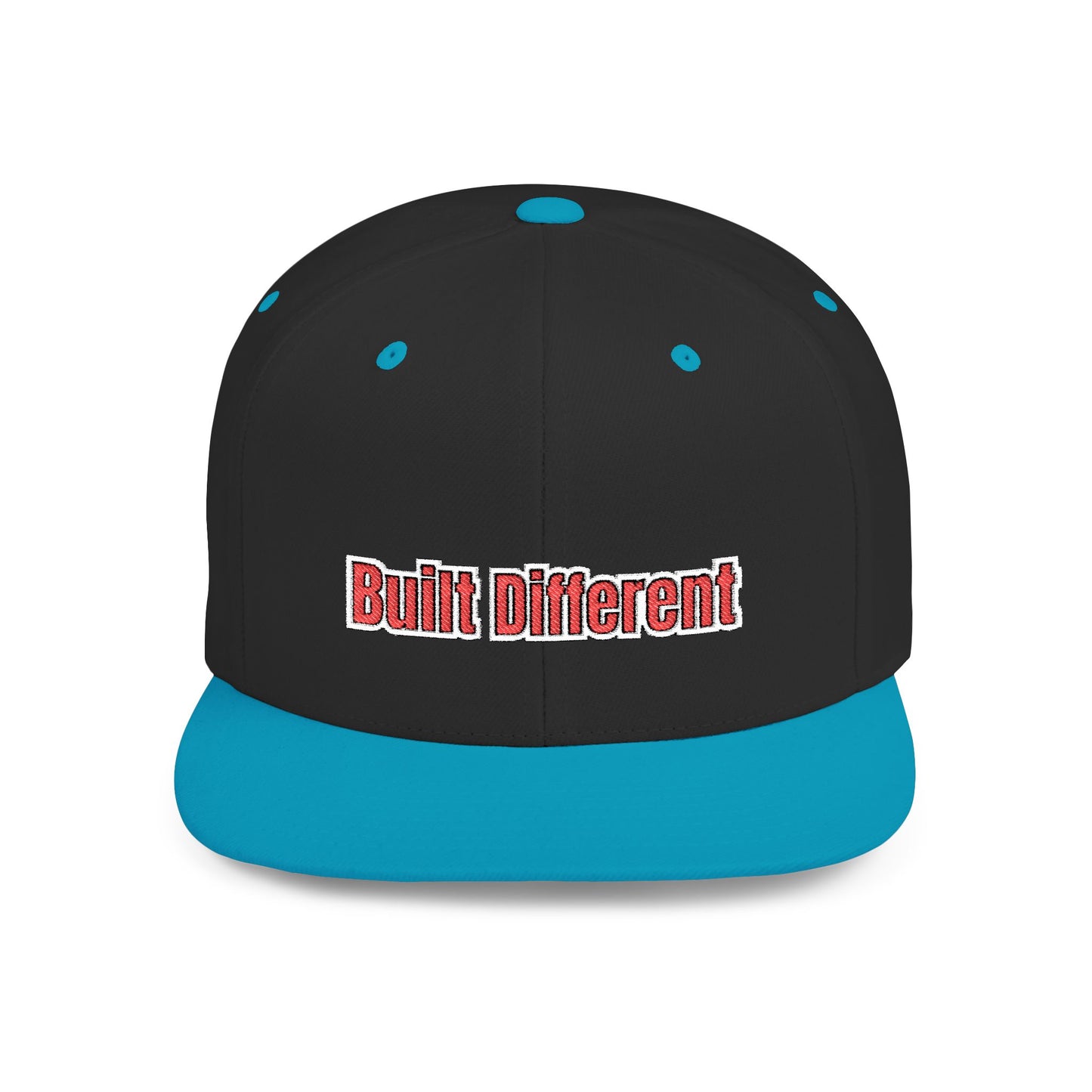 Text Built Different Flat Bill Snapback – Lightweight, Custom Fit, Premium Quality