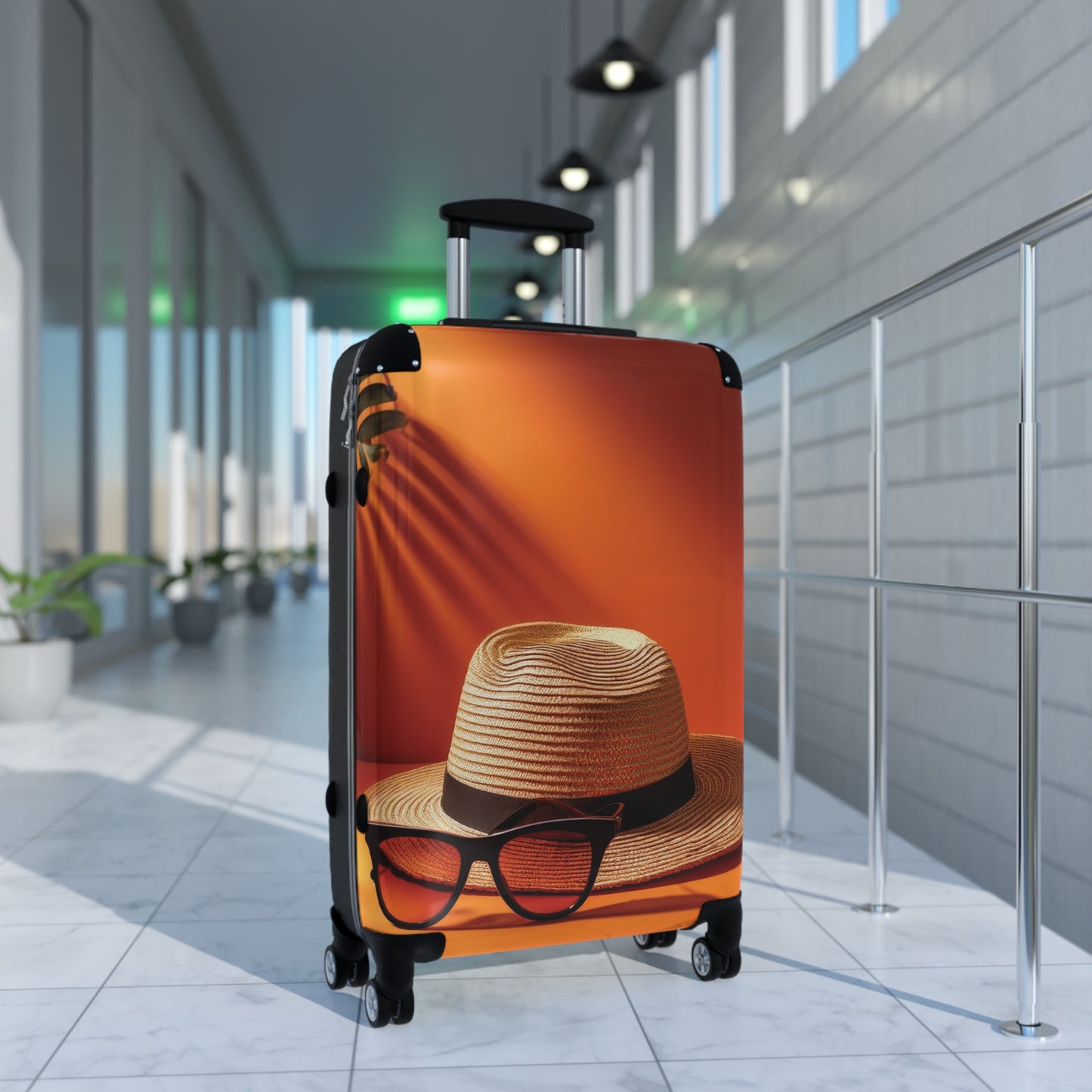 Nature Summer Straw Hat Carry-On Suitcase - Stylish Luggage for Travelers