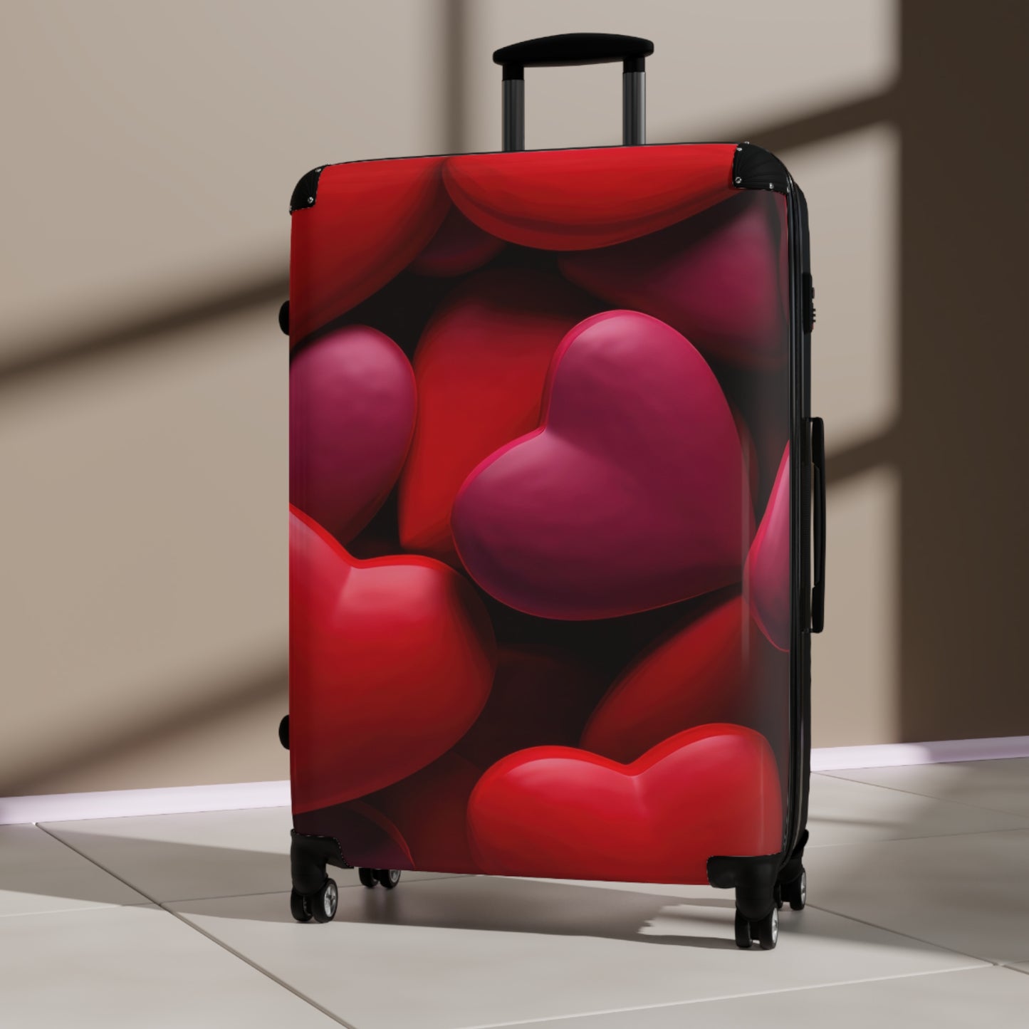 Love Red Hearts Art Carry-On Suitcase - Stylish Luggage for Travelers
