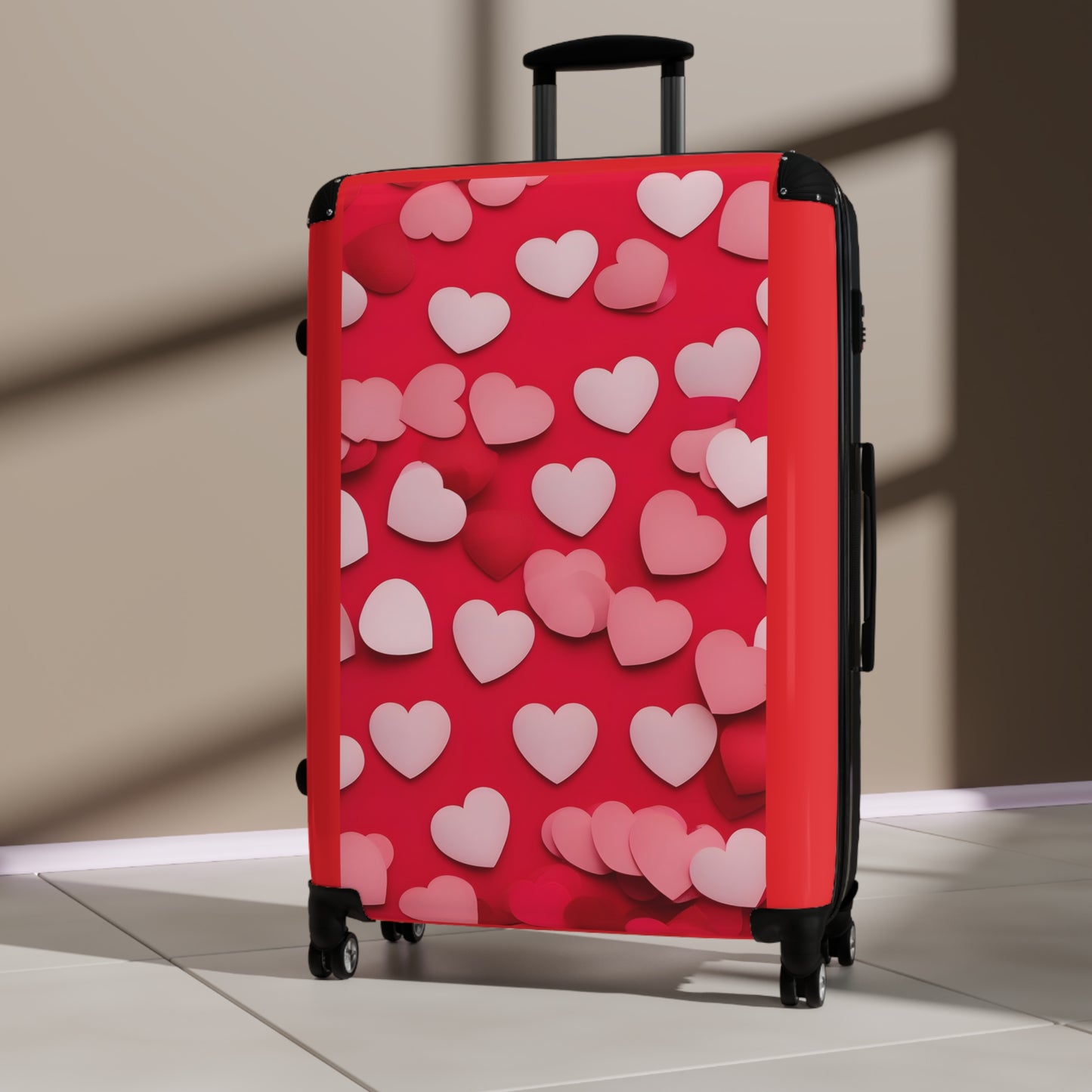 Love Heart Reds Art Carry-On Suitcase - Stylish Luggage for Travelers