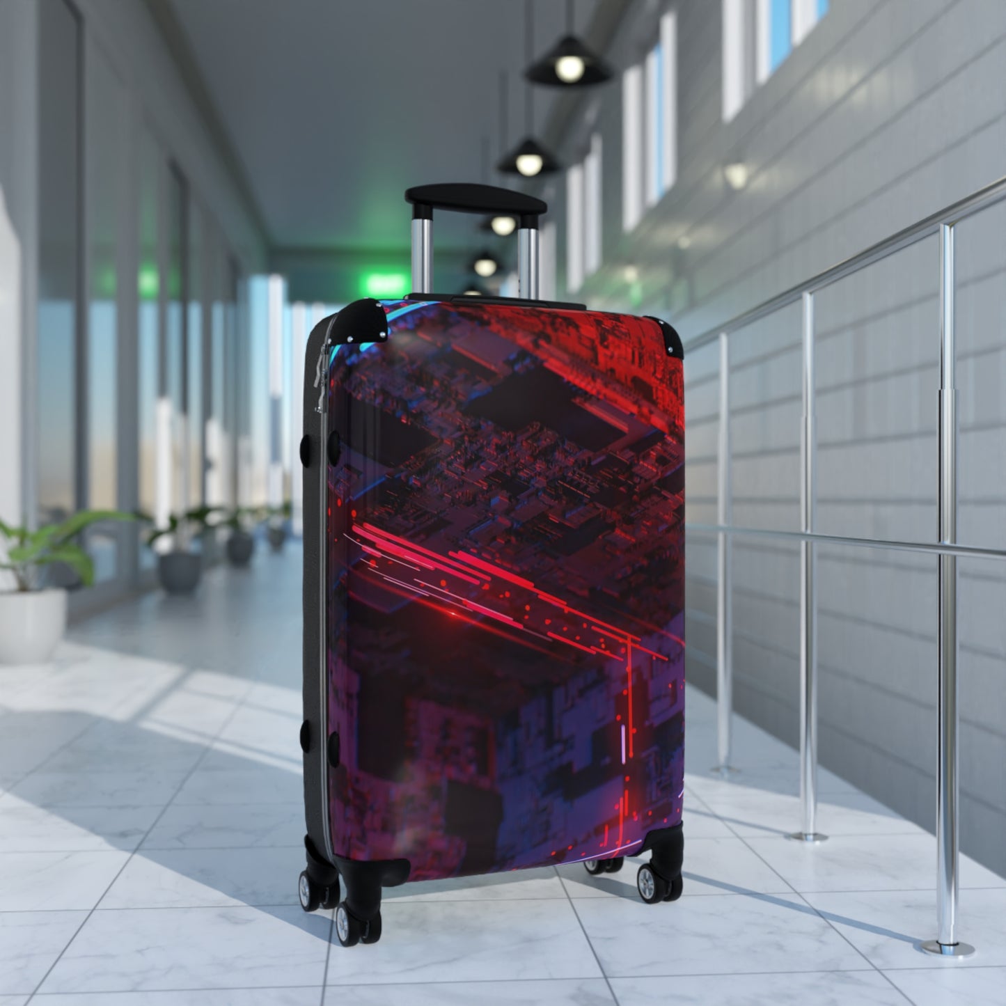 Abstract Cube Art Carry-On Suitcase - Stylish Luggage for Travelers