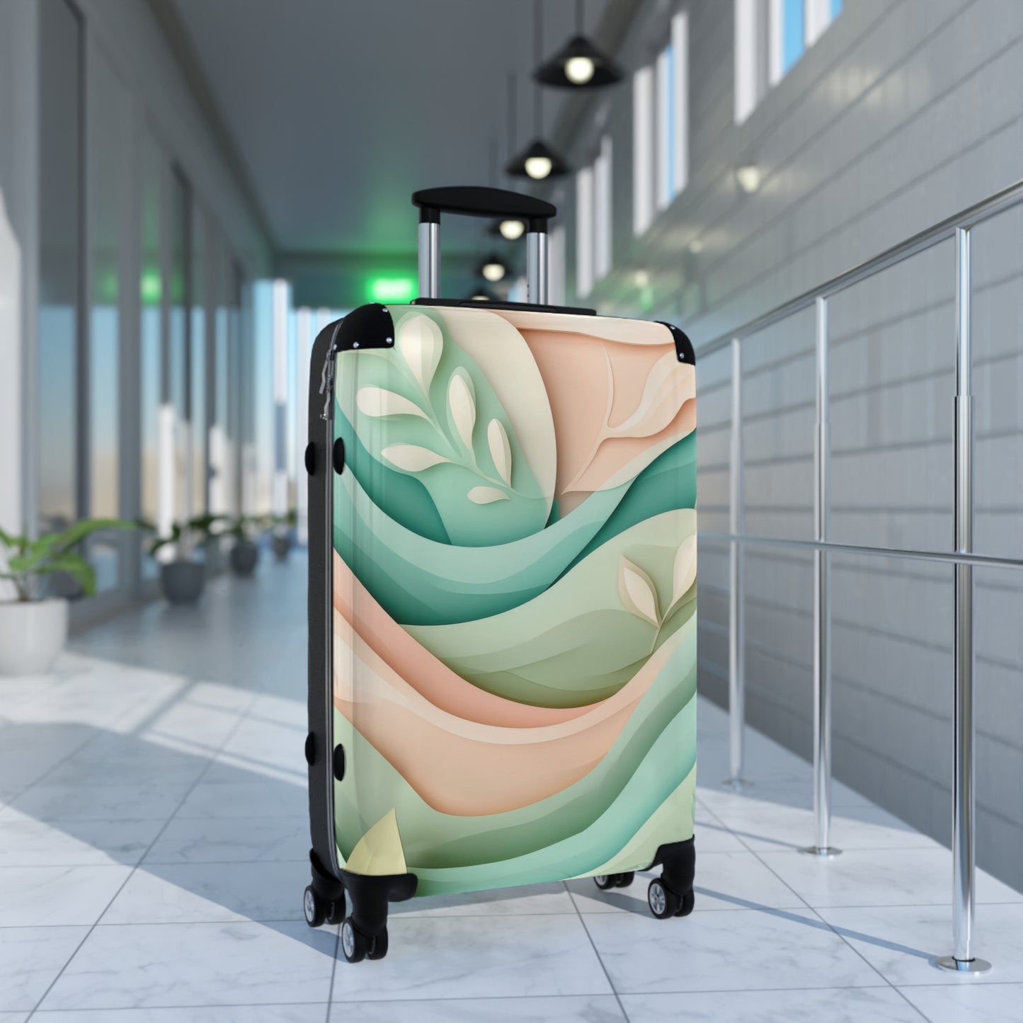 Abstract Organic Shapes Carry-On Suitcase - Stylish Luggage for Travelers