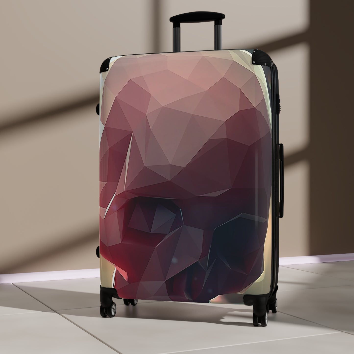 Abstract Skull Digital Art Carry-On Suitcase - Stylish Luggage for Travelers