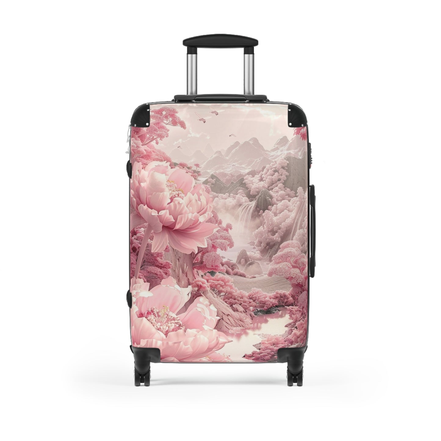 Nature Flowers Floral Animated Pink Flowers Carry-On Suitcase - Stylish Luggage for Travelers