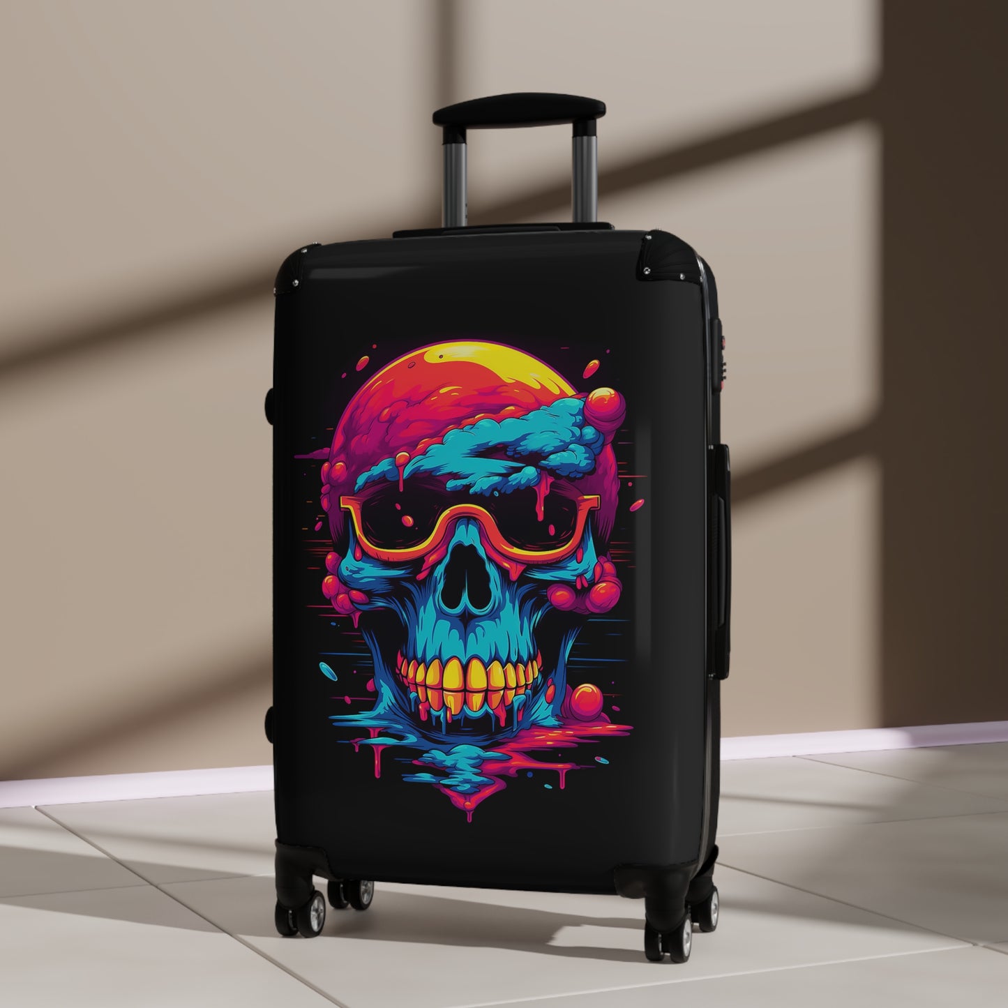Abstract Skull Colorful Carry-On Suitcase - Stylish Luggage for Travelers