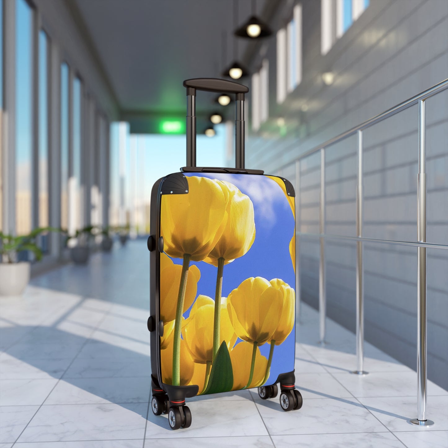 Nature Flowers Floral Yellow Tulips Art Carry-On Suitcase - Stylish Luggage for Travelers