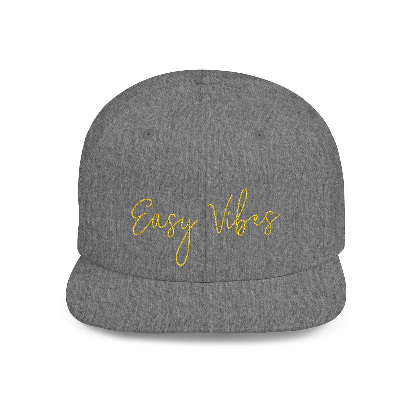 Text Easy Vibes Flat Bill Snapback – Lightweight, Custom Fit, Premium Quality