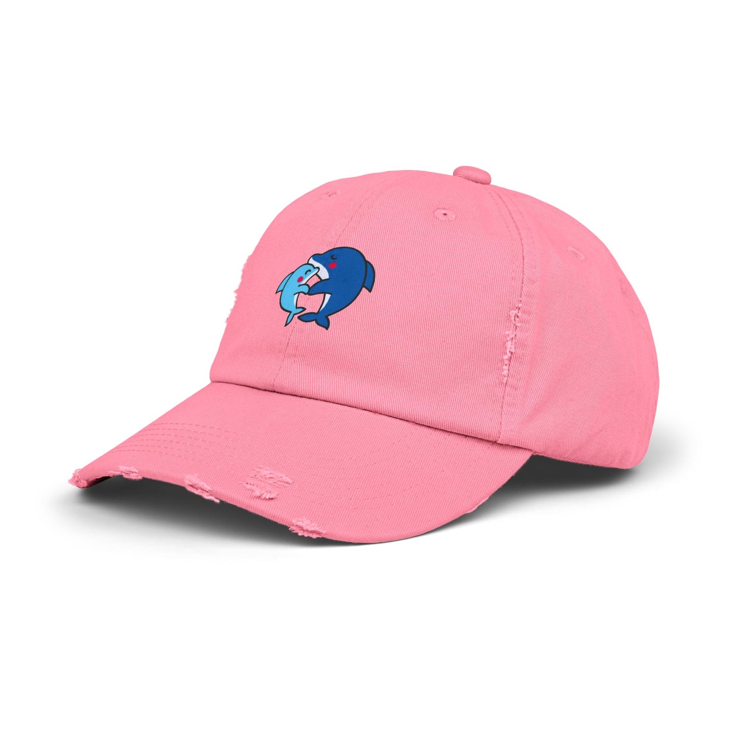 Dolphin Couple Vintage Distressed Dad Hat Unisex Adjustable Cotton Twill Baseball Cap for Casual Everyday Wear