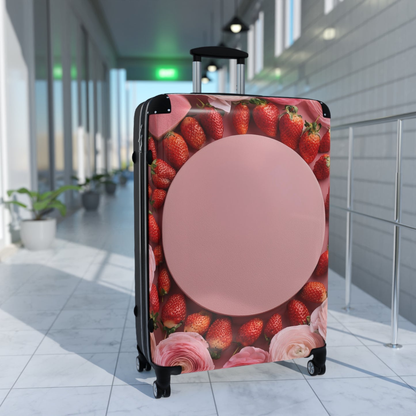 Nature Flowers Floral Pink Strawberries Art Carry-On Suitcase - Stylish Luggage for Travelers