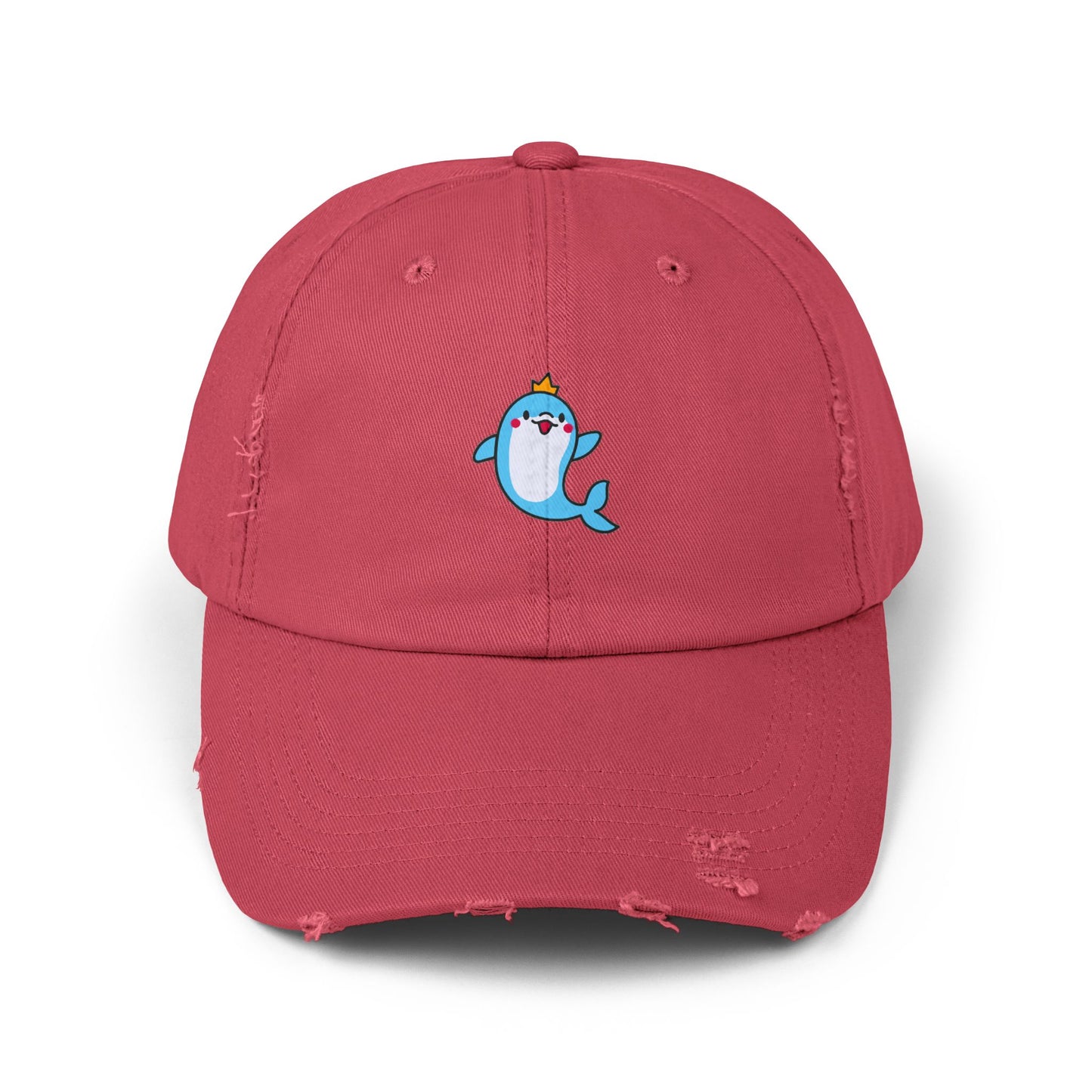 Dolphin Crown Vintage Distressed Dad Hat Unisex Adjustable Cotton Twill Baseball Cap for Casual Everyday Wear