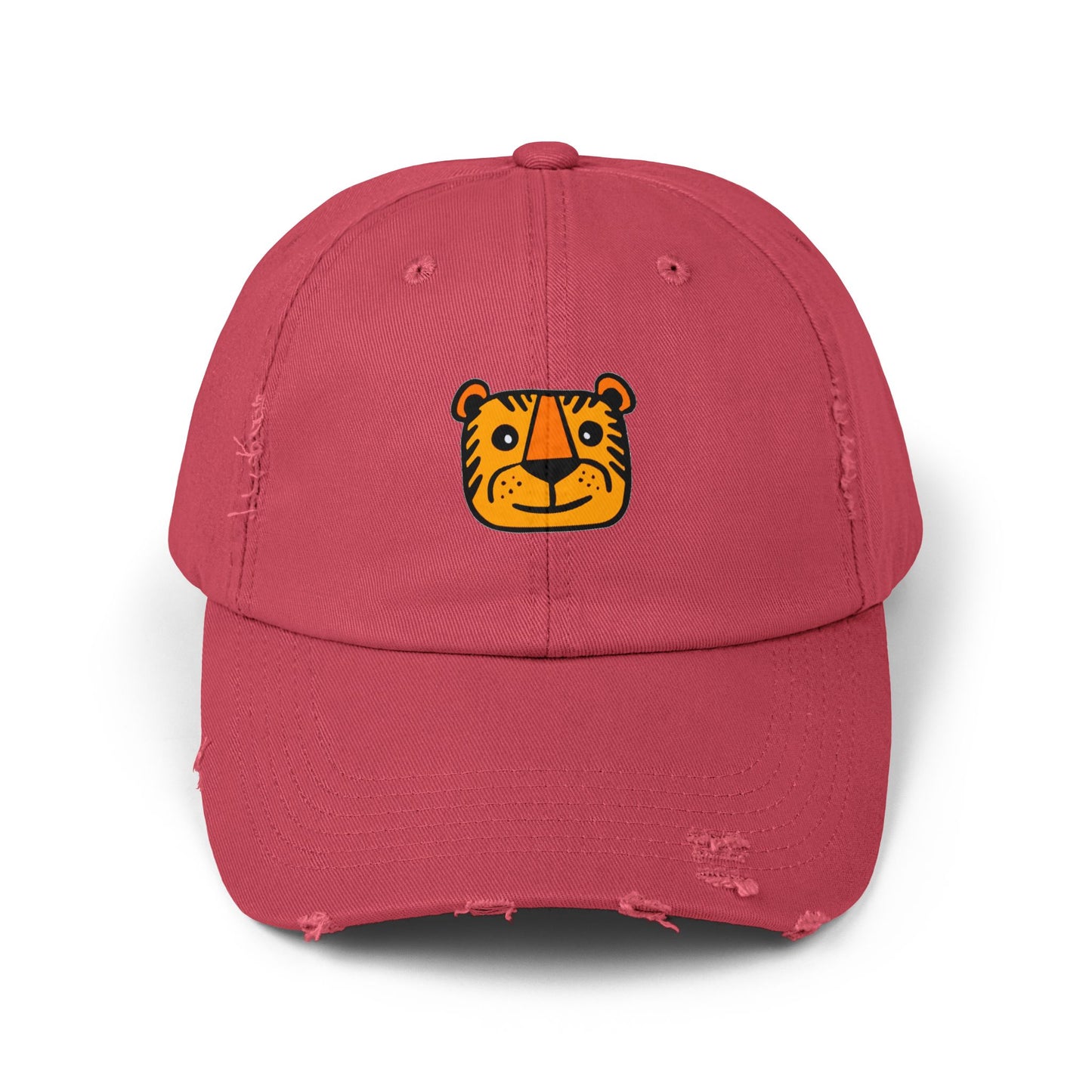 Tiger Vintage Distressed Dad Hat Unisex Adjustable Cotton Twill Baseball Cap for Casual Everyday Wear