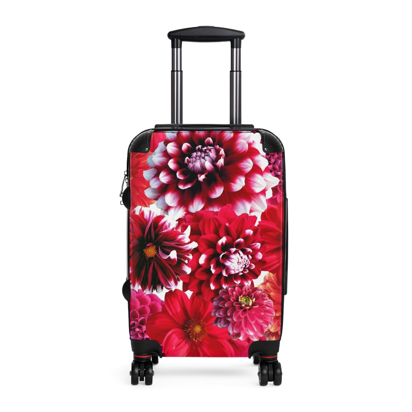 Nature Flowers Floral Red Dahlia Art Carry-On Suitcase - Stylish Luggage for Travelers