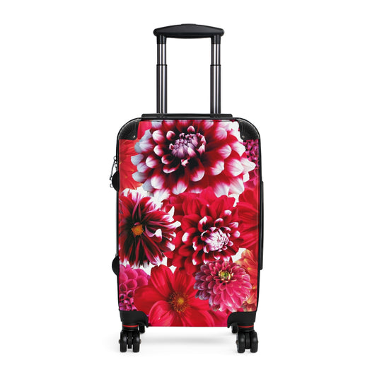 Nature Flowers Floral Red Dahlia Art Carry-On Suitcase - Stylish Luggage for Travelers