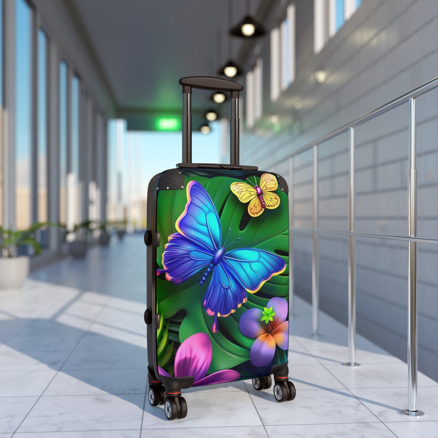 Nature Flowers Floral Animated Magenta Art Carry-On Suitcase - Stylish Luggage for Travelers
