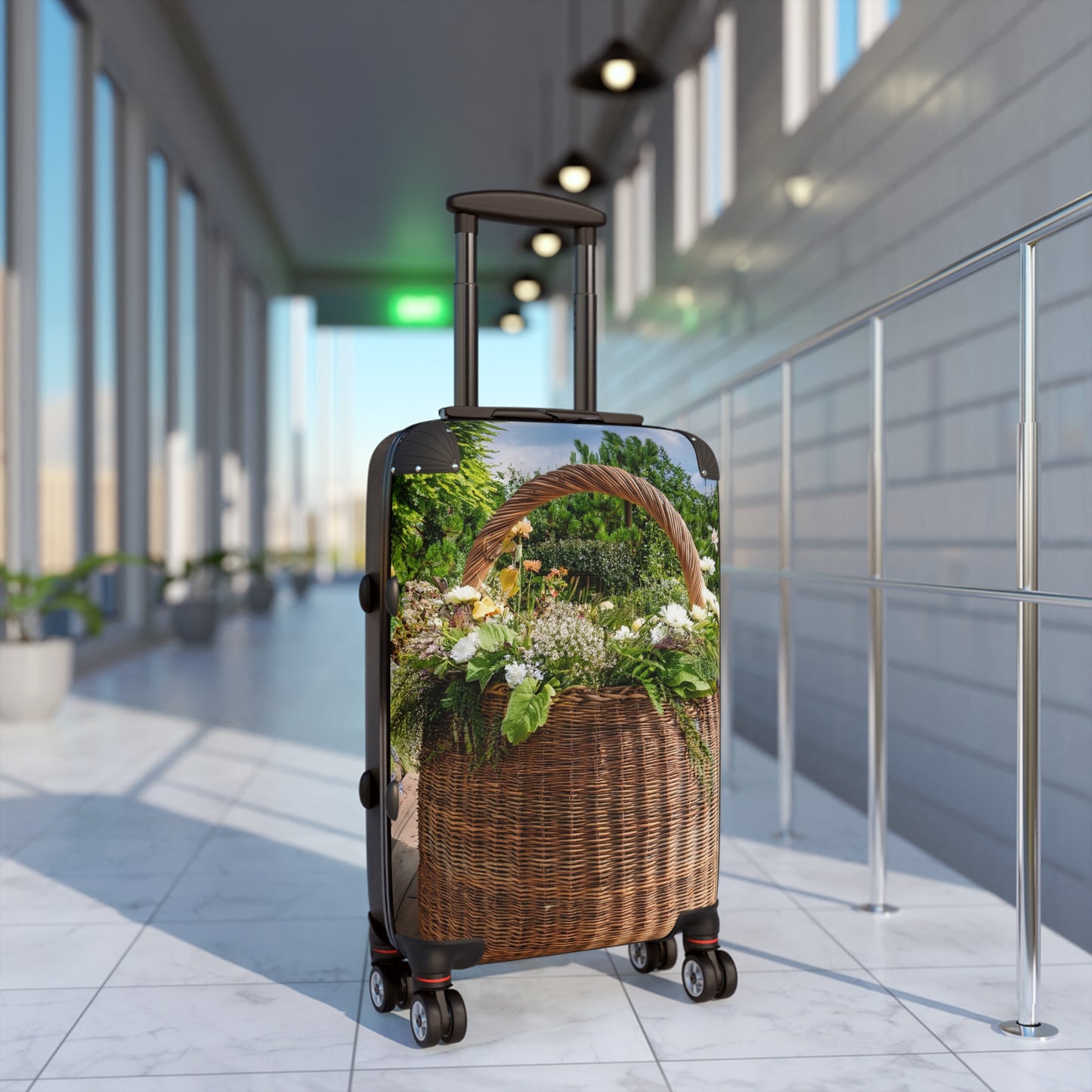 Nature Flowers Floral Wicker Basket Art Carry-On Suitcase - Stylish Luggage for Travelers