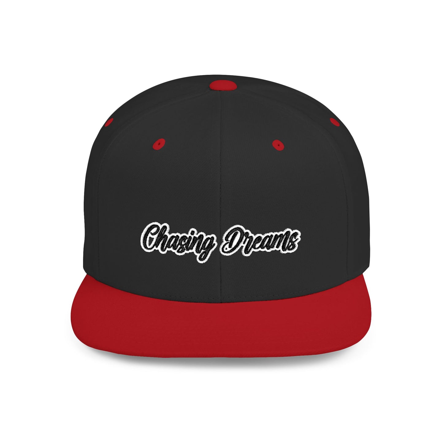 Text Chasing Dreams Flat Bill Snapback – Lightweight, Custom Fit, Premium Quality