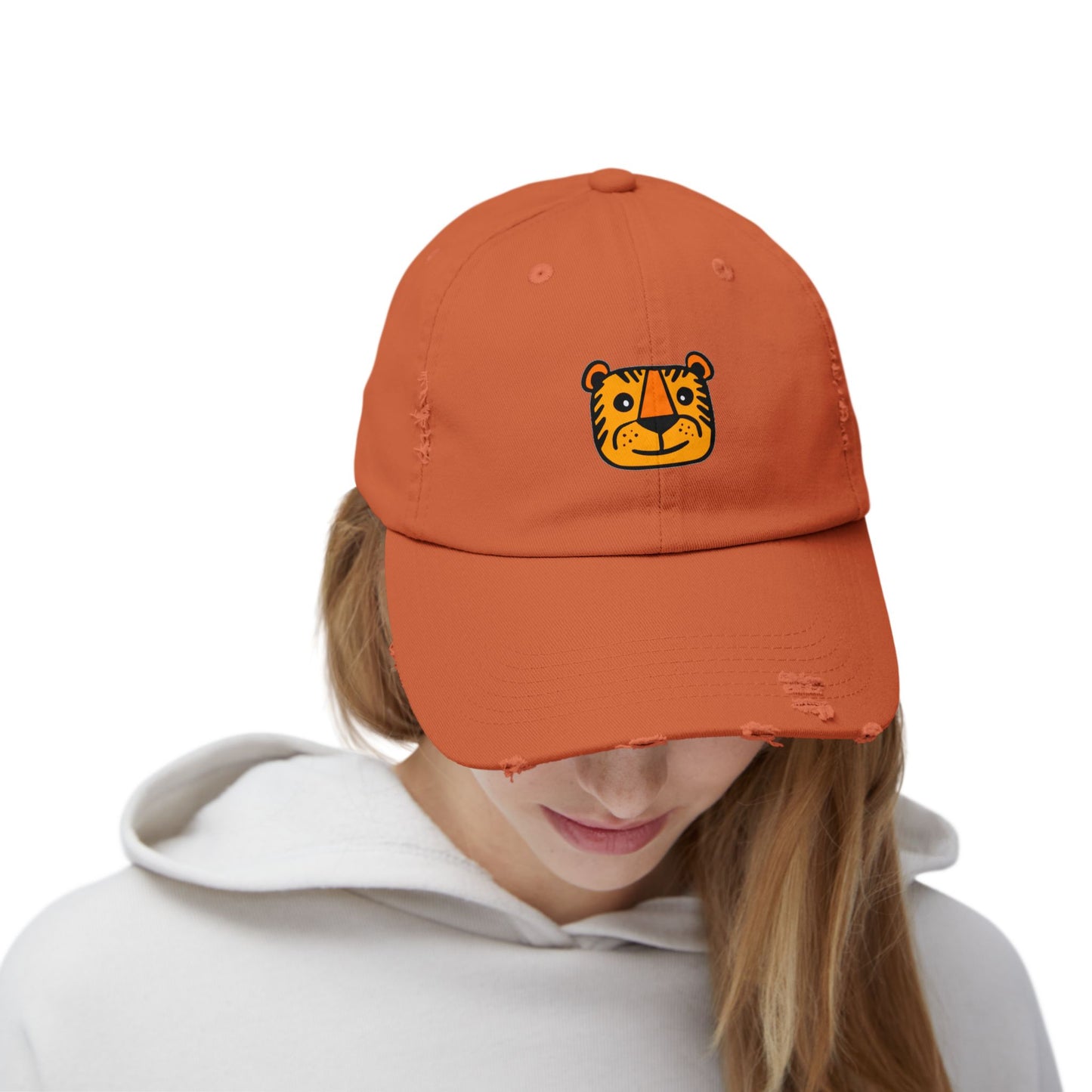 Tiger Vintage Distressed Dad Hat Unisex Adjustable Cotton Twill Baseball Cap for Casual Everyday Wear