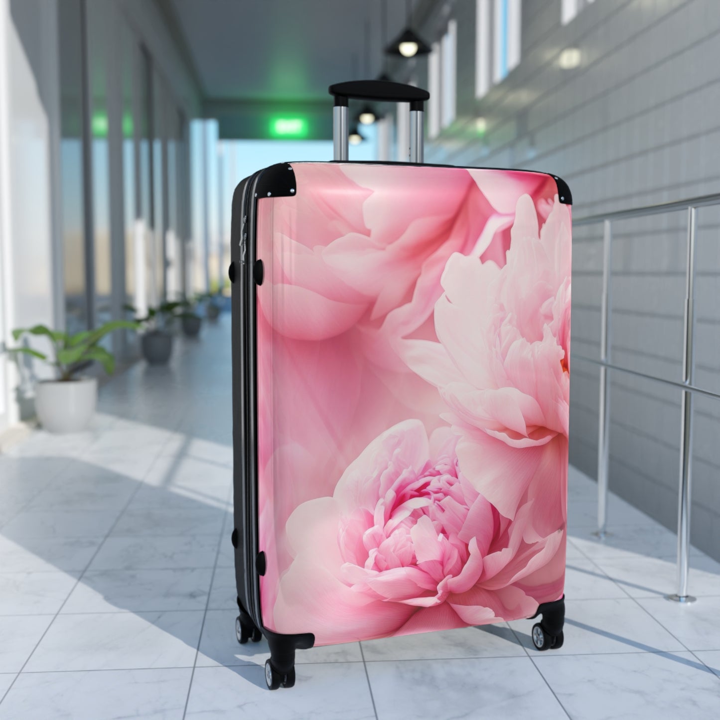 Nature Flowers Floral Pink Peony Art Carry-On Suitcase - Stylish Luggage for Travelers