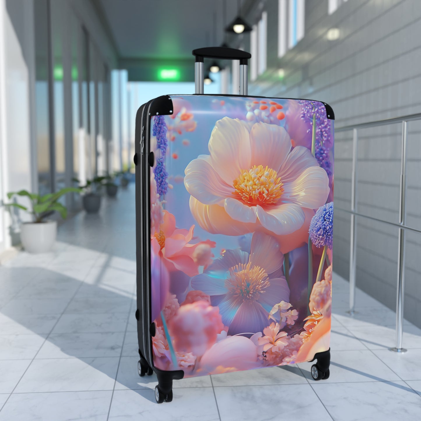 Nature Flowers Floral Lavender Spring Art Carry-On Suitcase - Stylish Luggage for Travelers