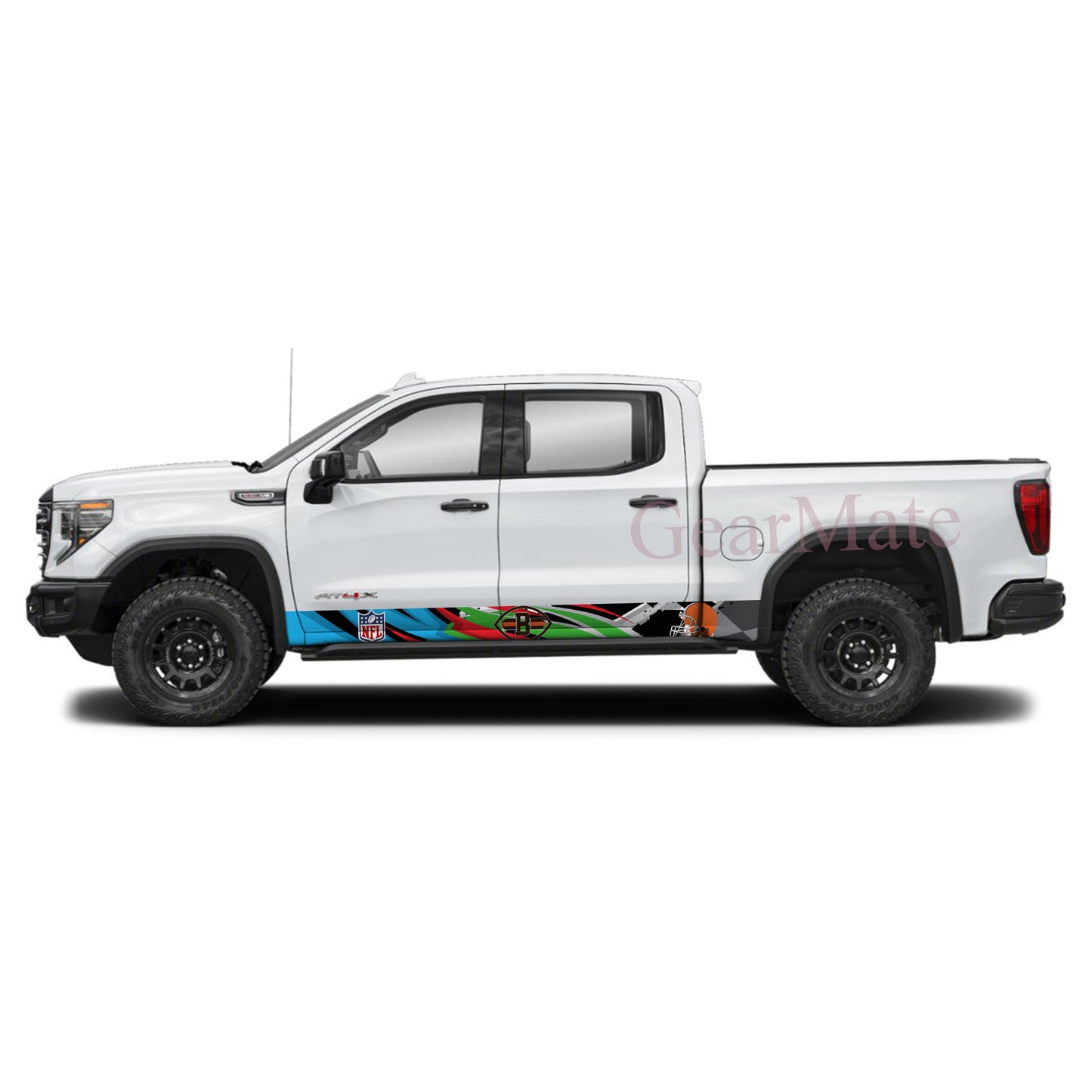 NFL Cleveland Browns 1 Rocker Panel Graphic Decal Kit (Left & Right Sides) - High Quality Vinyl for Trucks & SUVs