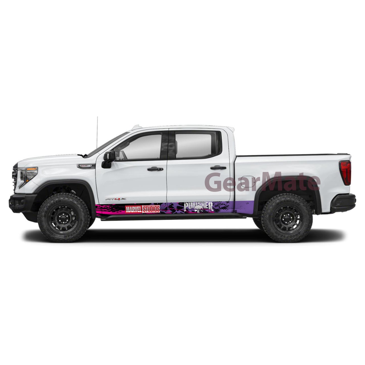 Sport Marvel The Punisher Rocker Panel Graphic Decal Kit (Left & Right Sides) - High Quality Vinyl for Trucks & SUVs