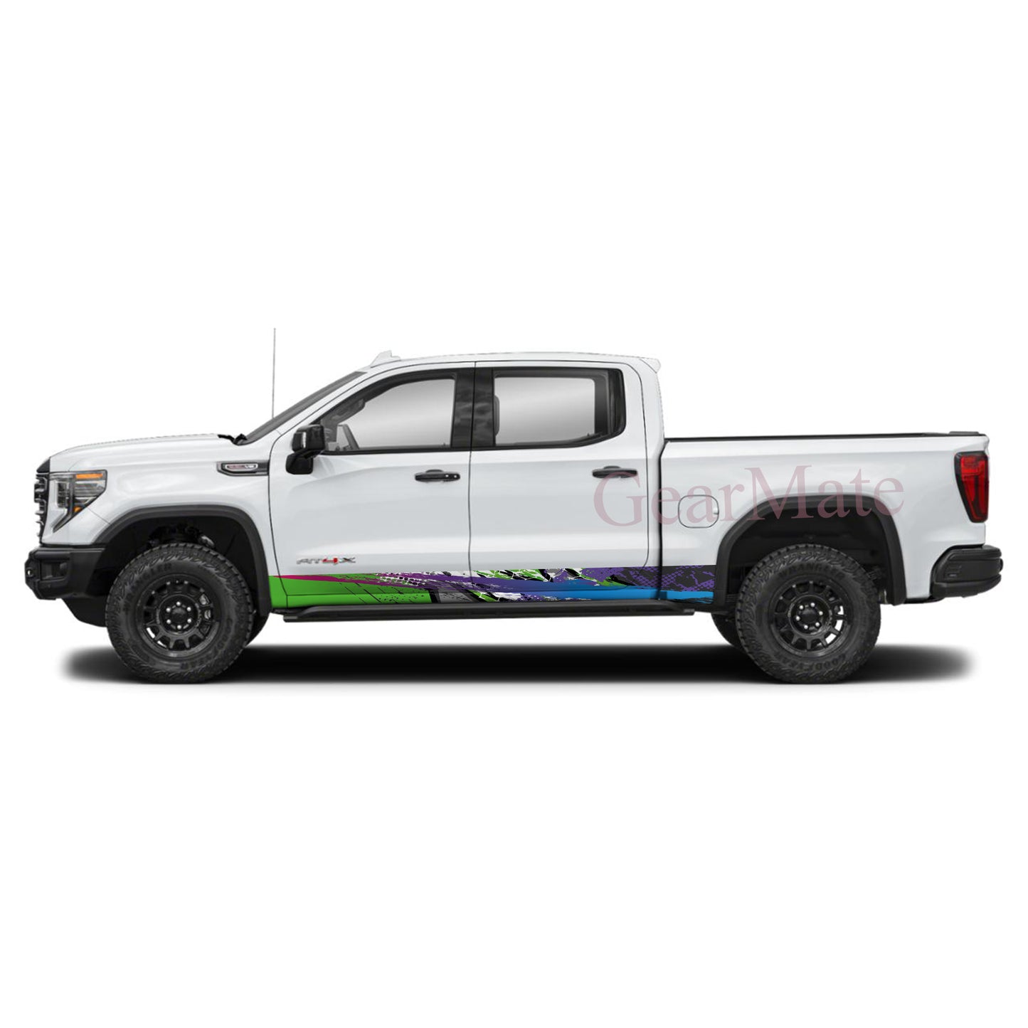 Racing Stripe Paint Purple Rocker Panel Graphic Decal Kit (Left & Right Sides) - High Quality Vinyl for Trucks & SUVs