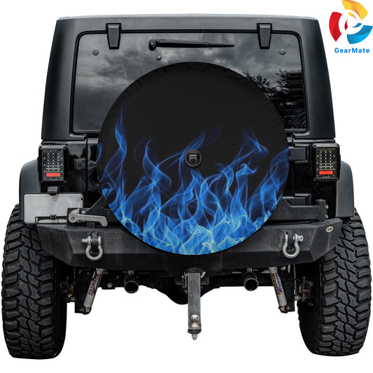 Blue Flame Spare Tire Cover – Premium Waterproof UV Resistant Protector