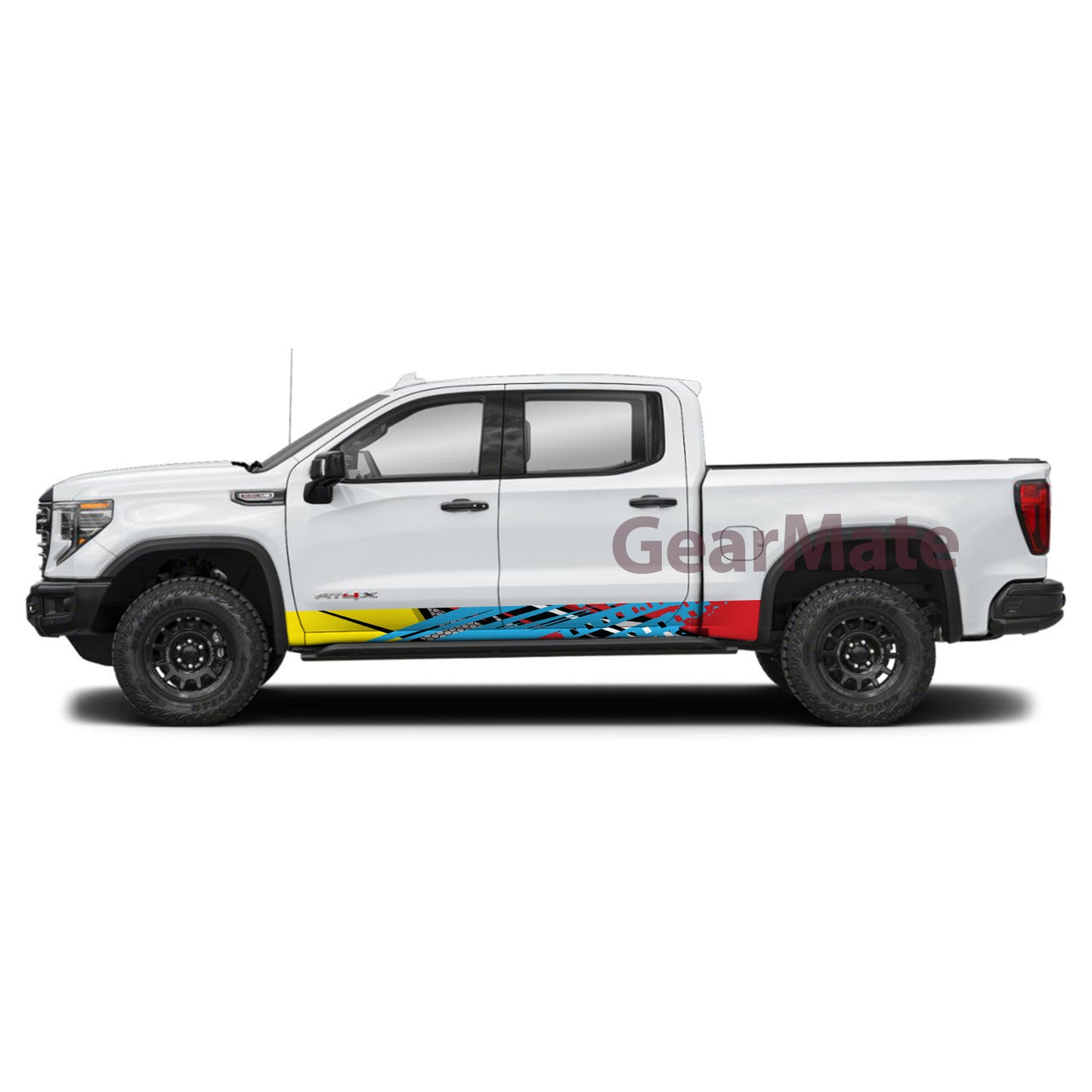 Racing YBR Rocker Panel Graphic Decal Kit (Left & Right Sides) - High Quality Vinyl for Trucks & SUVs