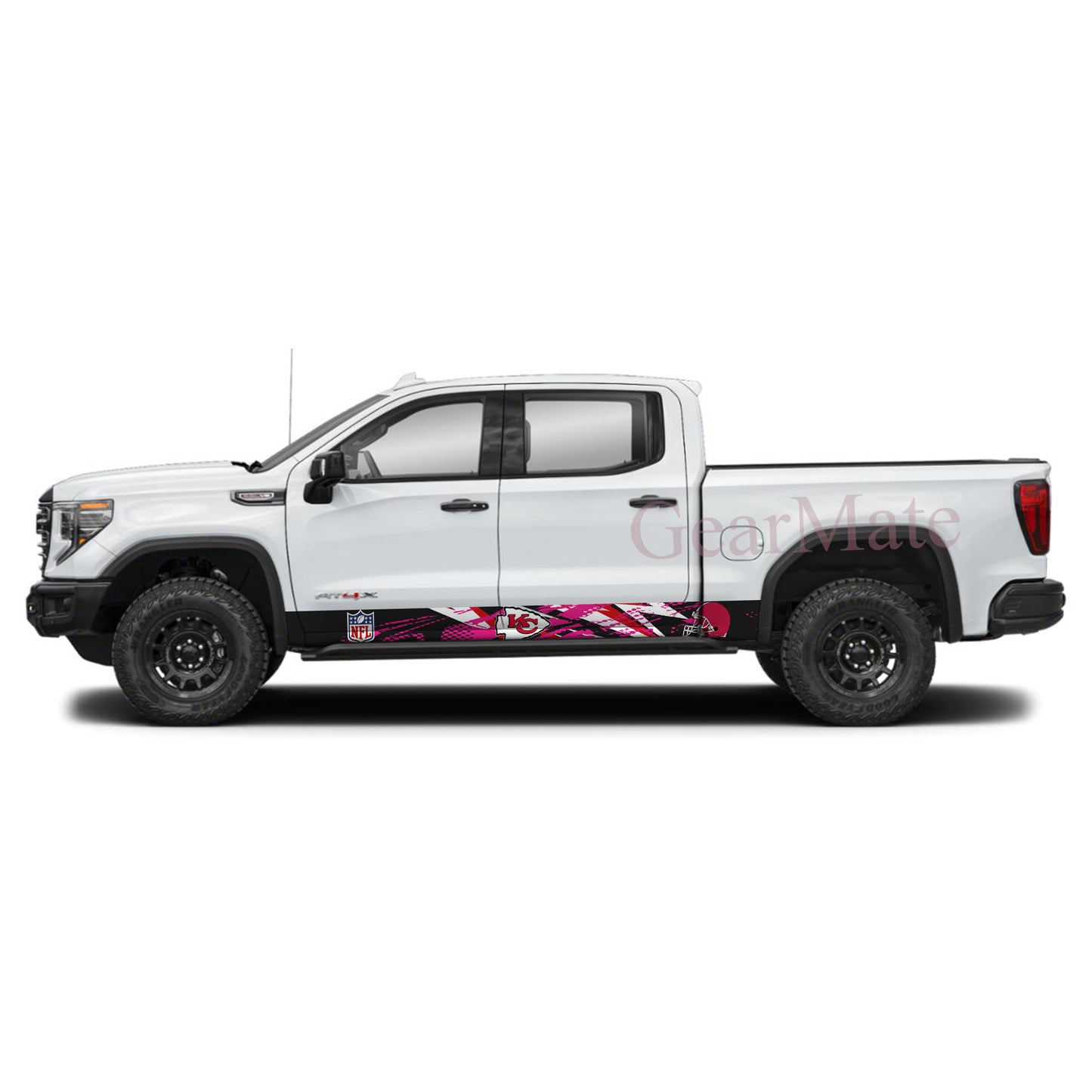 NFL Kansas City Chiefs Rocker Panel Graphic Decal Kit (Left & Right Sides) - High Quality Vinyl for Trucks & SUVs