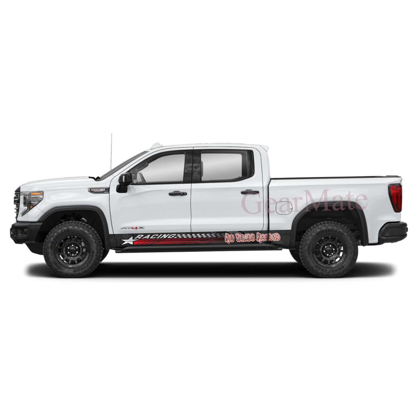 No Roads Needed Rocker Panel Graphic Decal Kit (Left & Right Sides) - High Quality Vinyl for Trucks & SUVs