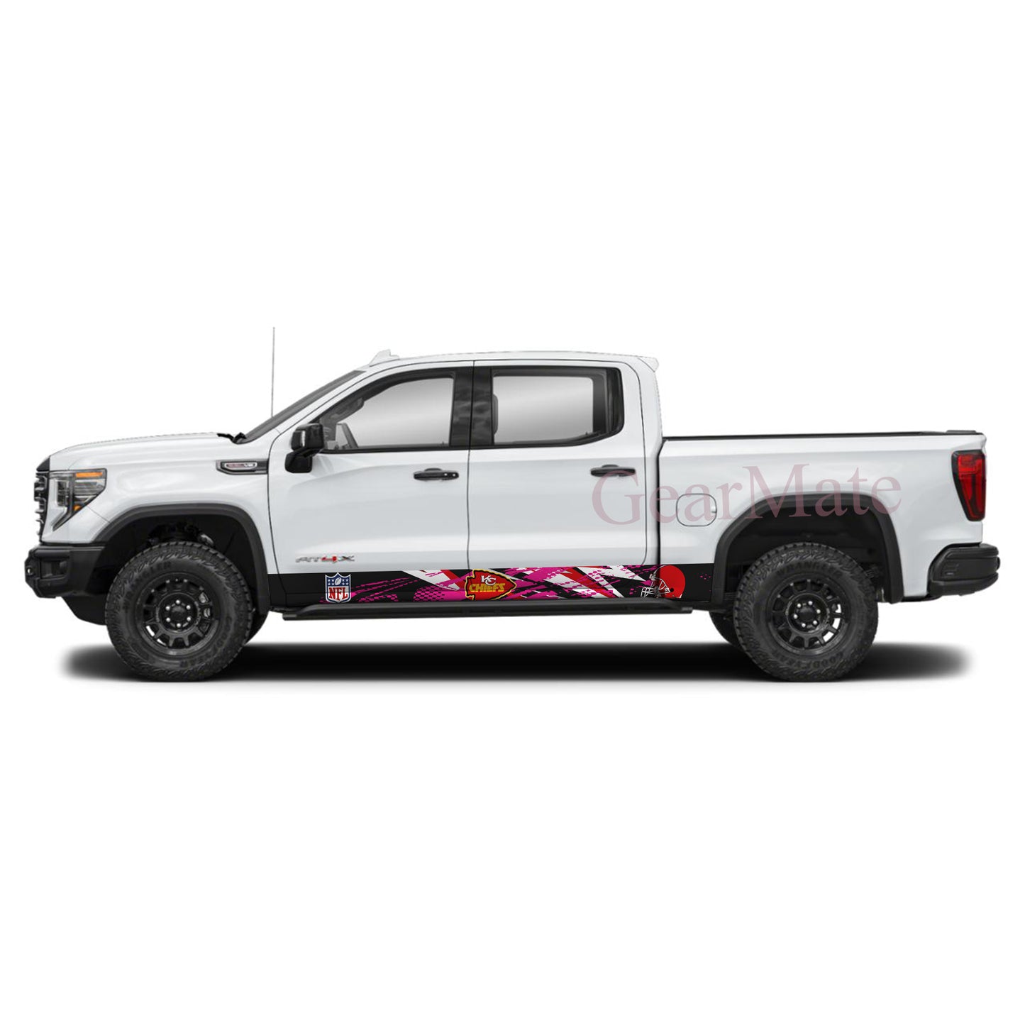 NFL Kansas City Chiefs 1 Rocker Panel Graphic Decal Kit (Left & Right Sides) - High Quality Vinyl for Trucks & SUVs