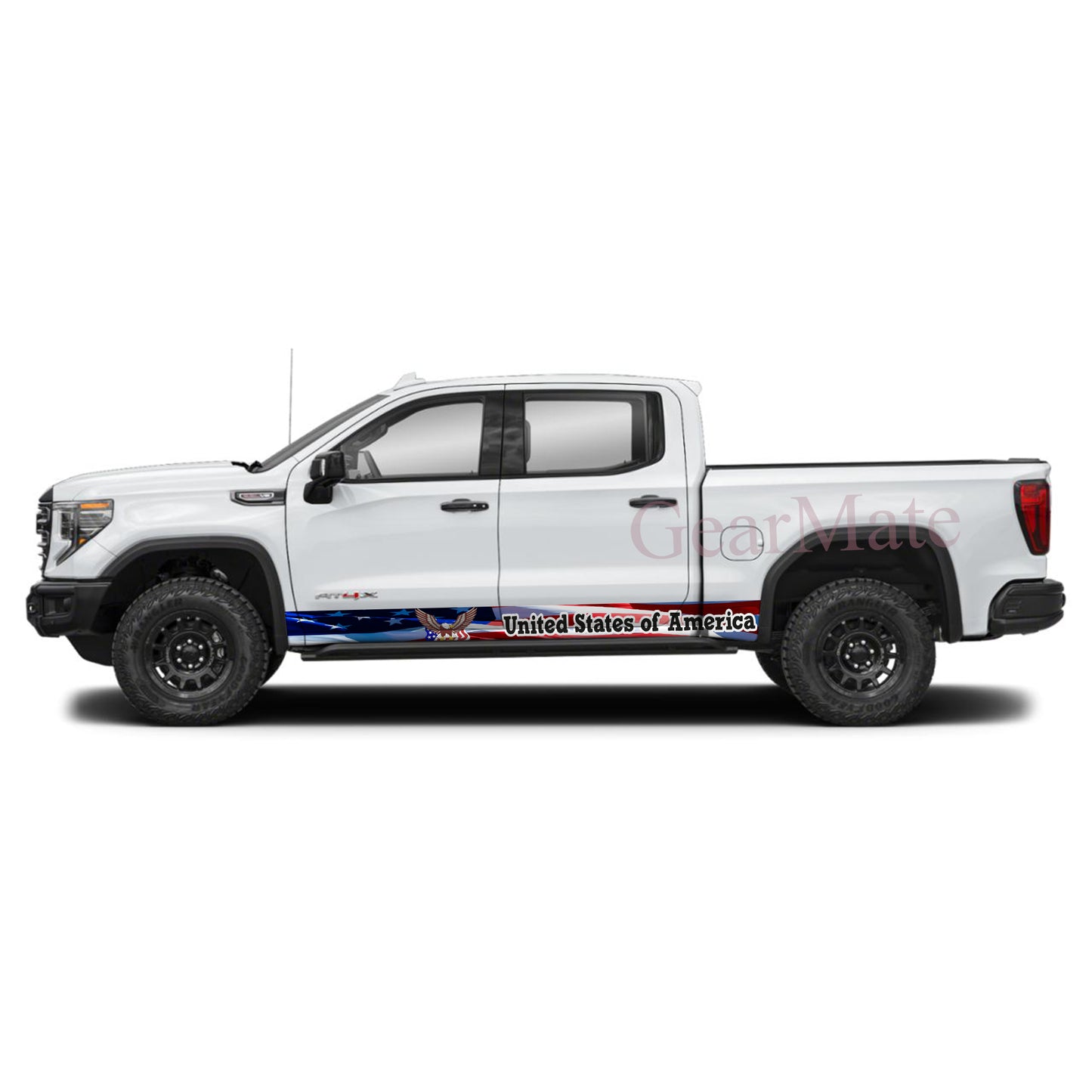 United States of America Rocker Panel Graphic Decal Kit (Left & Right Sides) - High Quality Vinyl for Trucks & SUVs