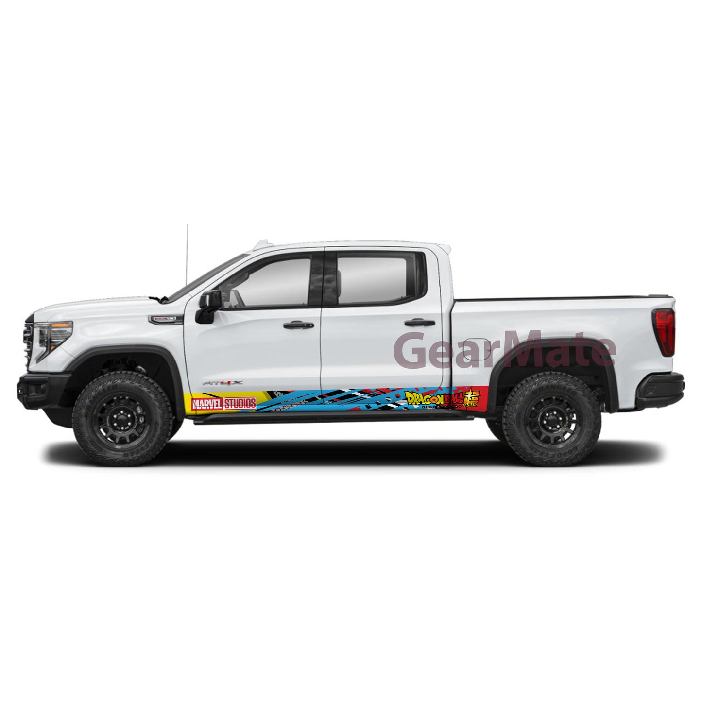 Racing YBR Marvel Dragon Ball Super Rocker Panel Graphic Decal Kit (Left & Right Sides) - High Quality Vinyl for Trucks & SUVs