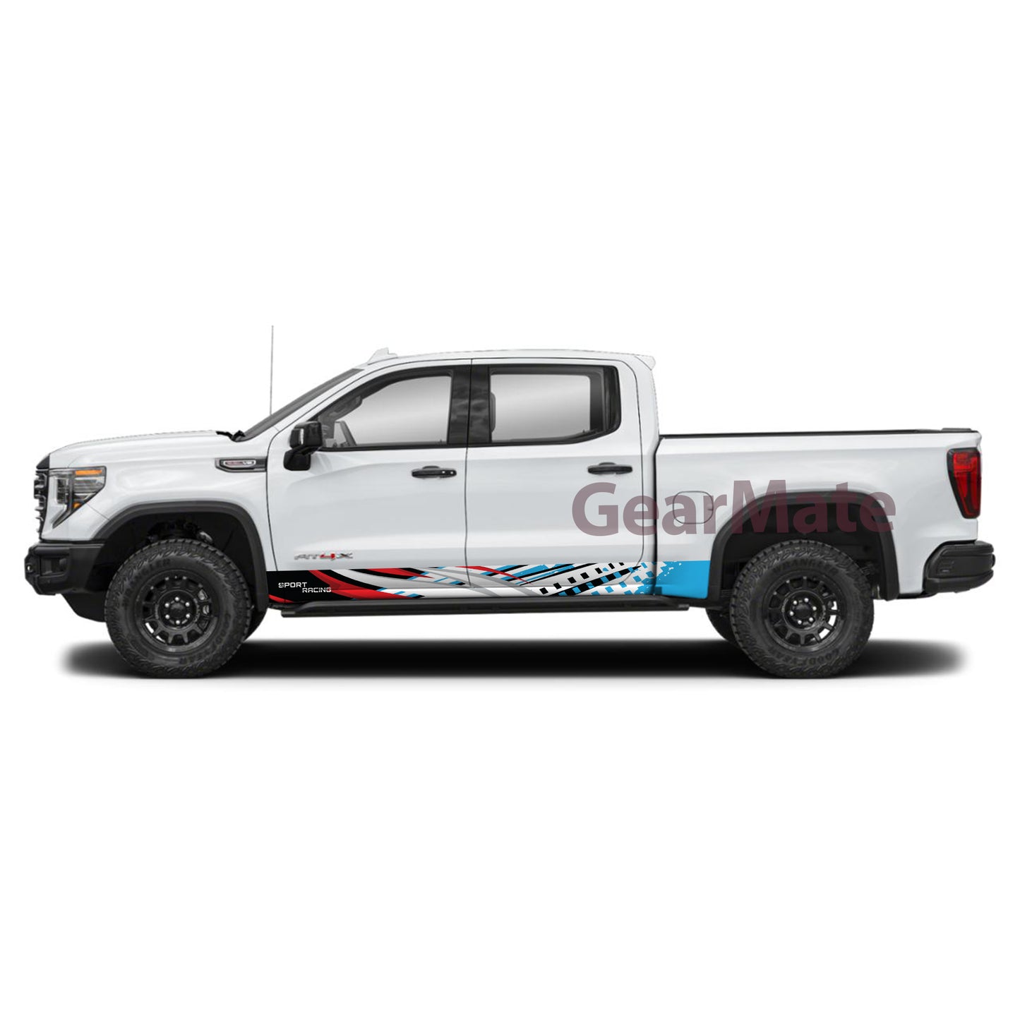 Sport Racing RB Rocker Panel Graphic Decal Kit (Left & Right Sides) - High Quality Vinyl for Trucks & SUVs