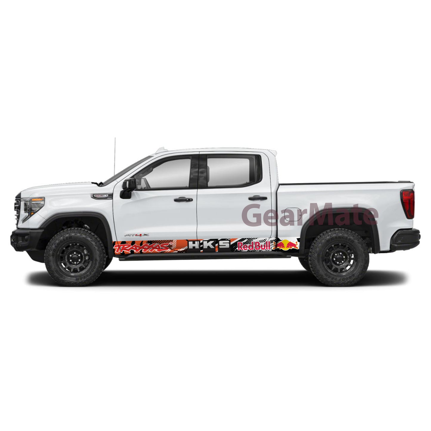 Sport Claw Orange Redbull Rocker Panel Graphic Decal Kit (Left & Right Sides) - High Quality Vinyl for Trucks & SUVs