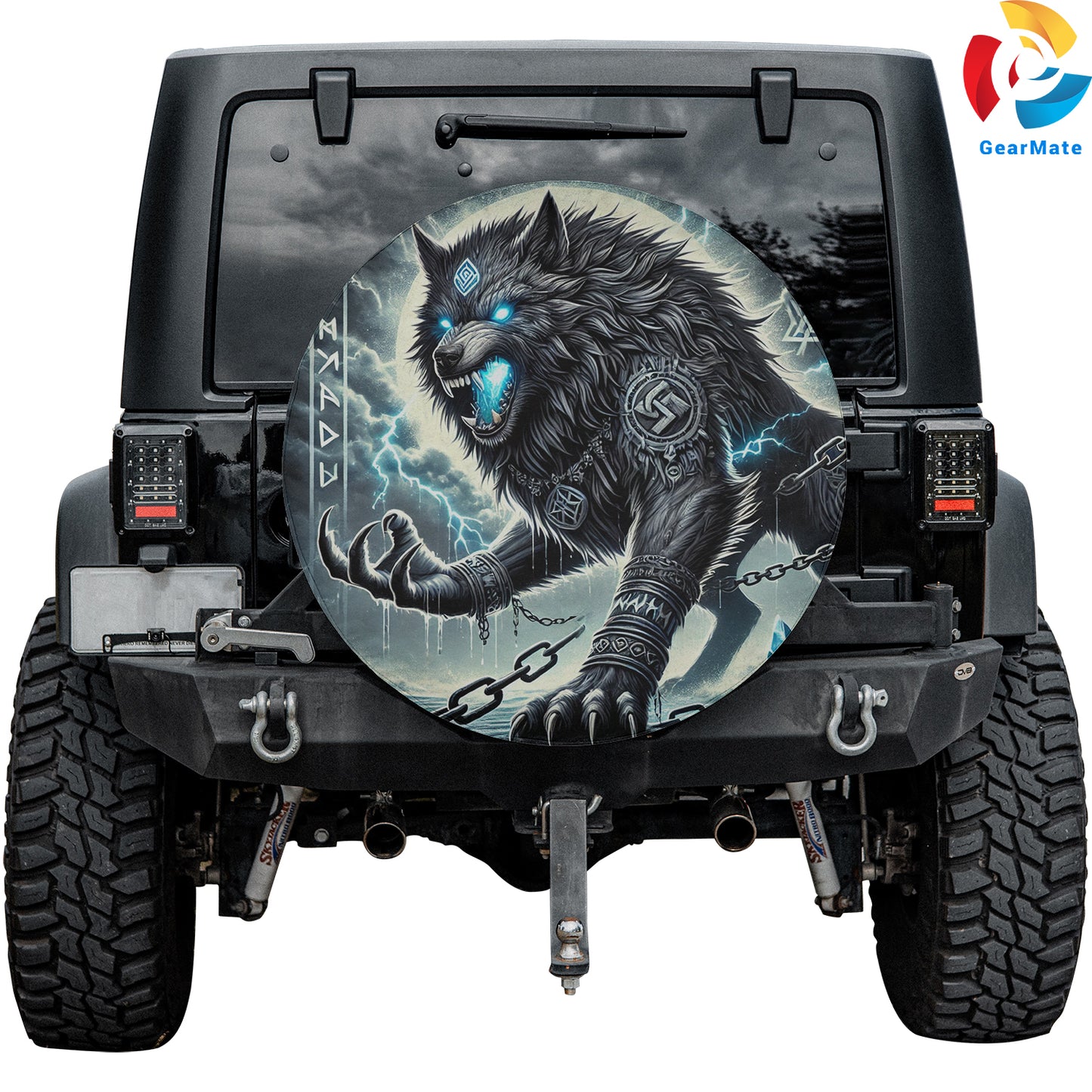 Fenrir the Wolf Spare Tire Cover – Premium Waterproof UV Resistant Protector