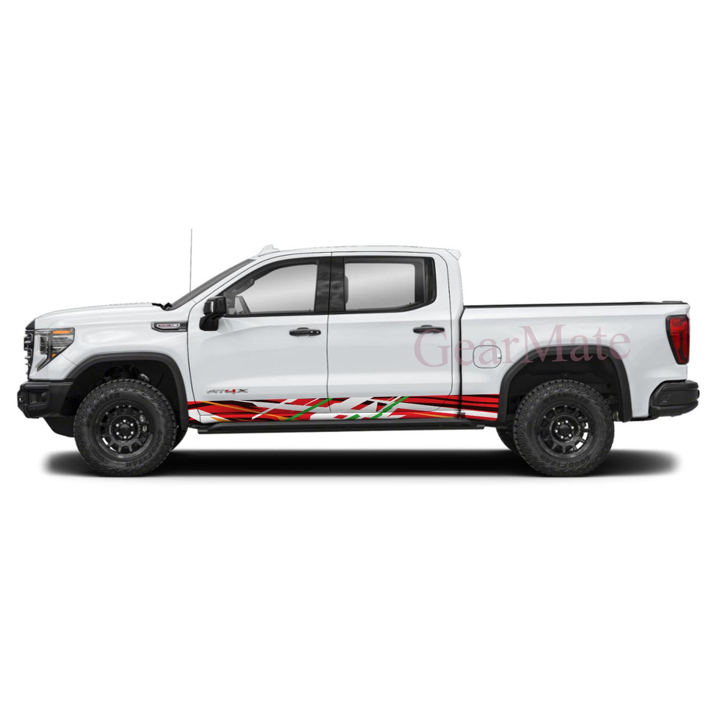 Racing Stripe Orange RG Rocker Panel Graphic Decal Kit (Left & Right Sides) - High Quality Vinyl for Trucks & SUVs
