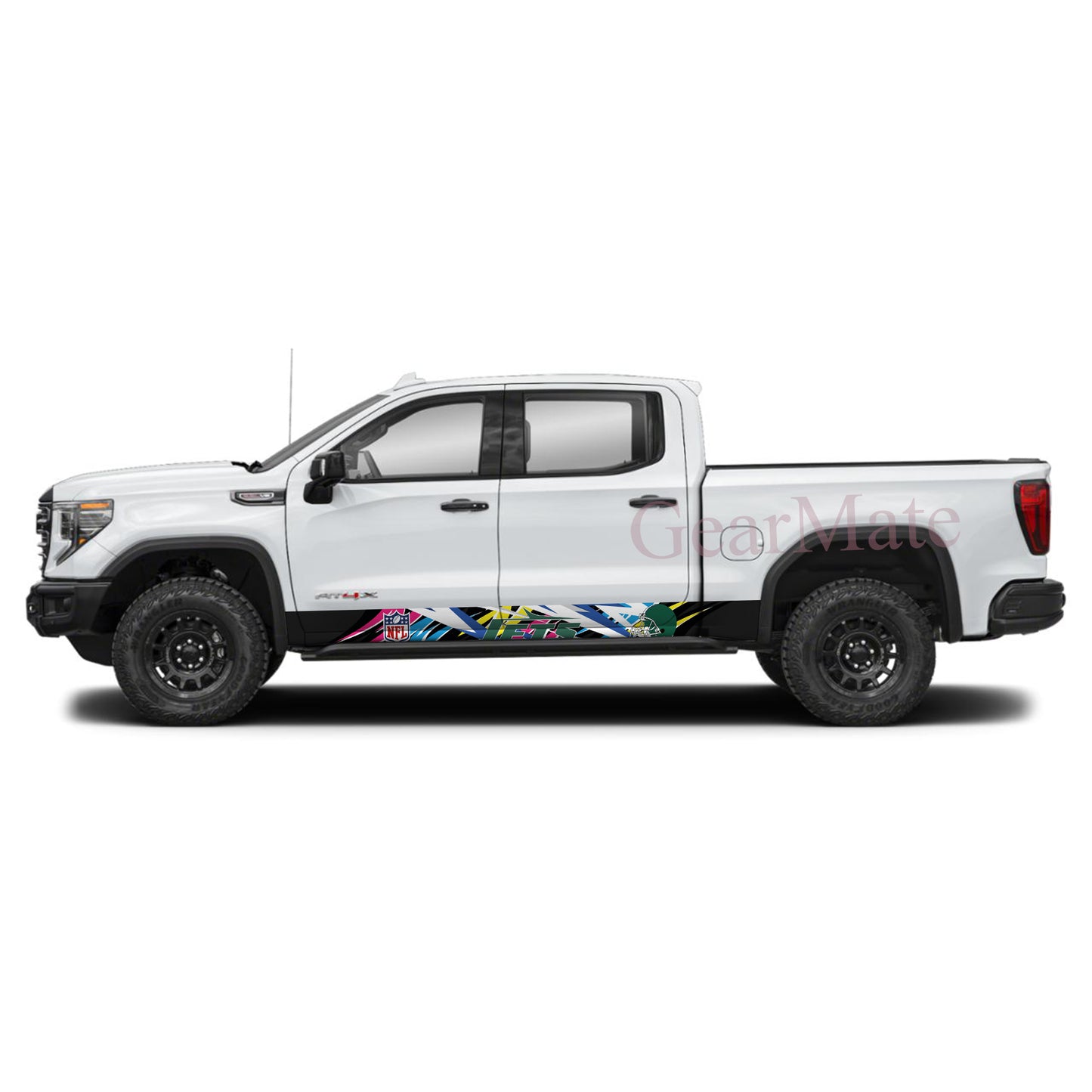 NFL New York Jets 1 Rocker Panel Graphic Decal Kit (Left & Right Sides) - High Quality Vinyl for Trucks & SUVs