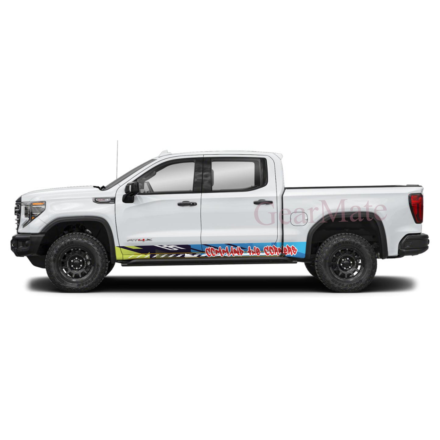 Command the Corners Rocker Panel Graphic Decal Kit (Left & Right Sides) - High Quality Vinyl for Trucks & SUVs