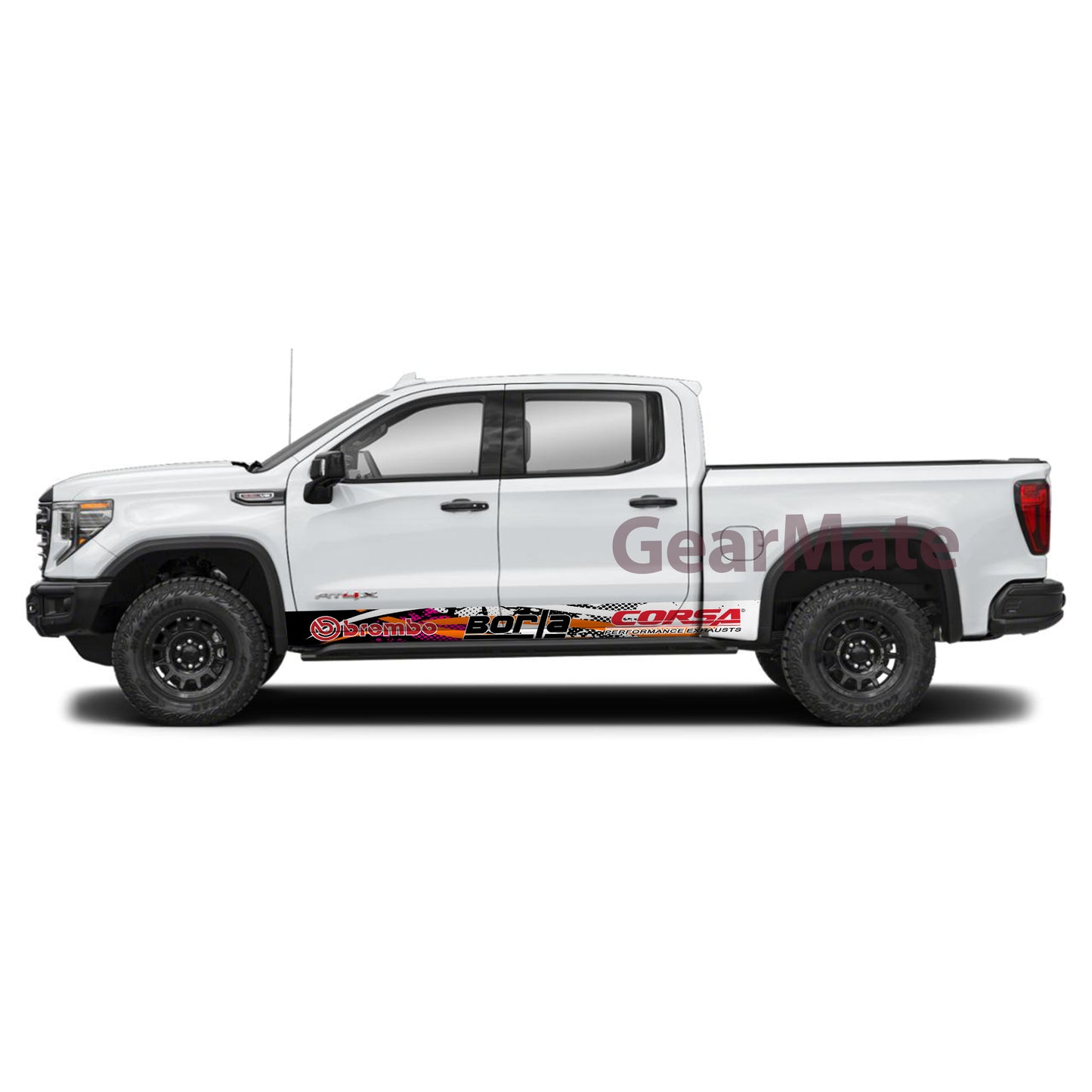 Racing Pink Brembo Rocker Panel Graphic Decal Kit (Left & Right Sides) - High Quality Vinyl for Trucks & SUVs