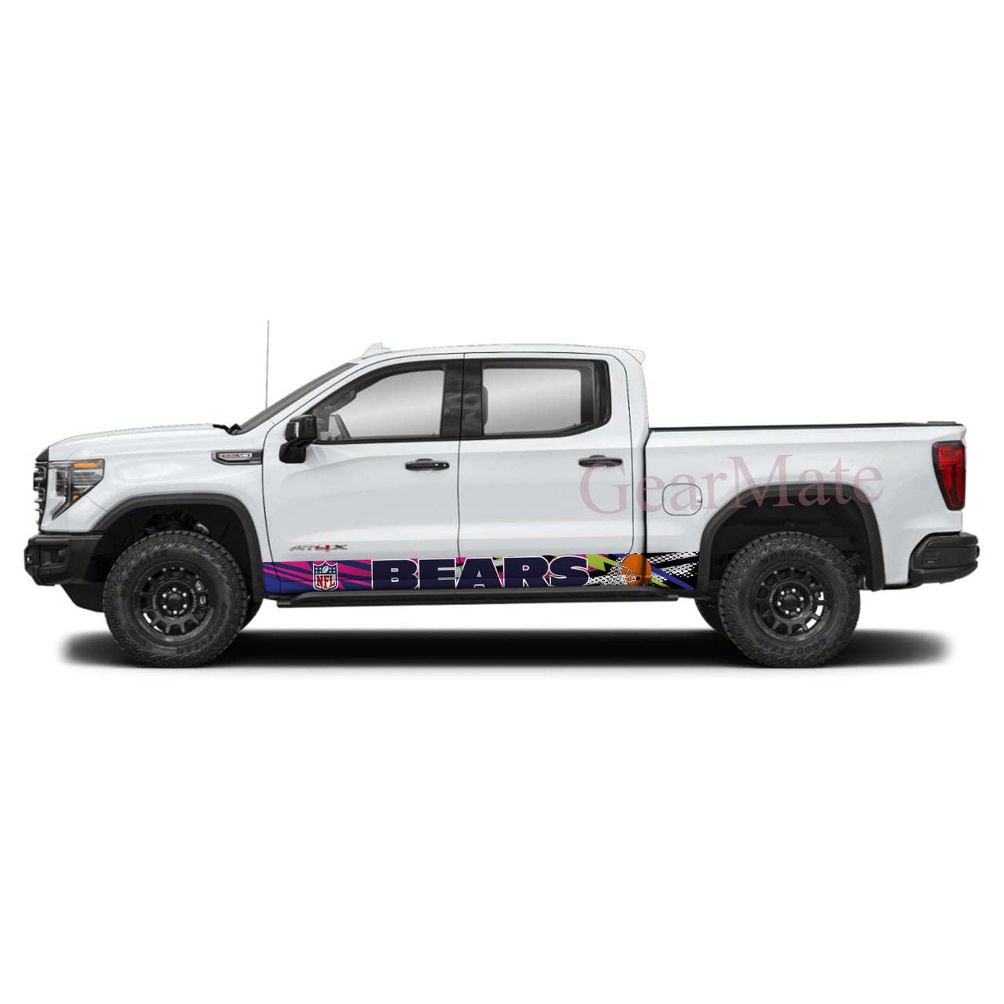 NFL Chicago Bears 1 Rocker Panel Graphic Decal Kit (Left & Right Sides) - High Quality Vinyl for Trucks & SUVs