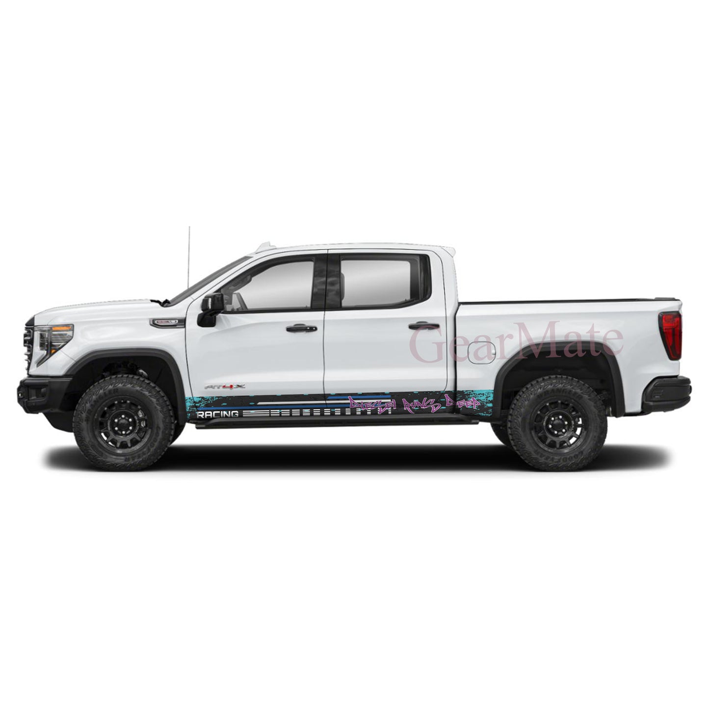 Diesel Runs Deep Rocker Panel Graphic Decal Kit (Left & Right Sides) - High Quality Vinyl for Trucks & SUVs