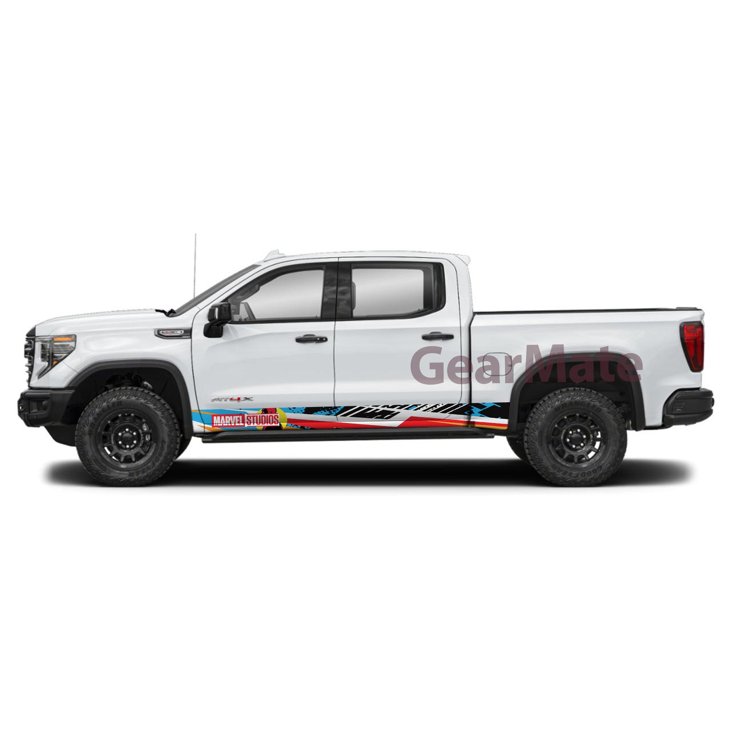 Sport Marvel Deadpool Rocker Panel Graphic Decal Kit (Left & Right Sides) - High Quality Vinyl for Trucks & SUVs